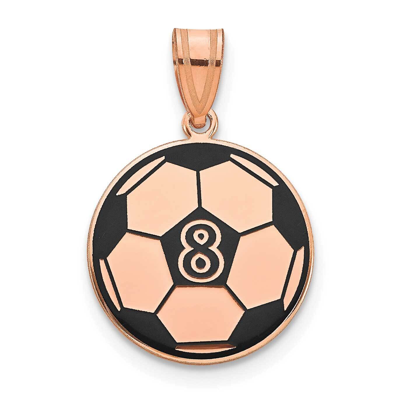 Personalized Soccer Ball with Epoxy Pendant Sterling Silver Rose-plated XNA1365RP, MPN: XNA1365RP,