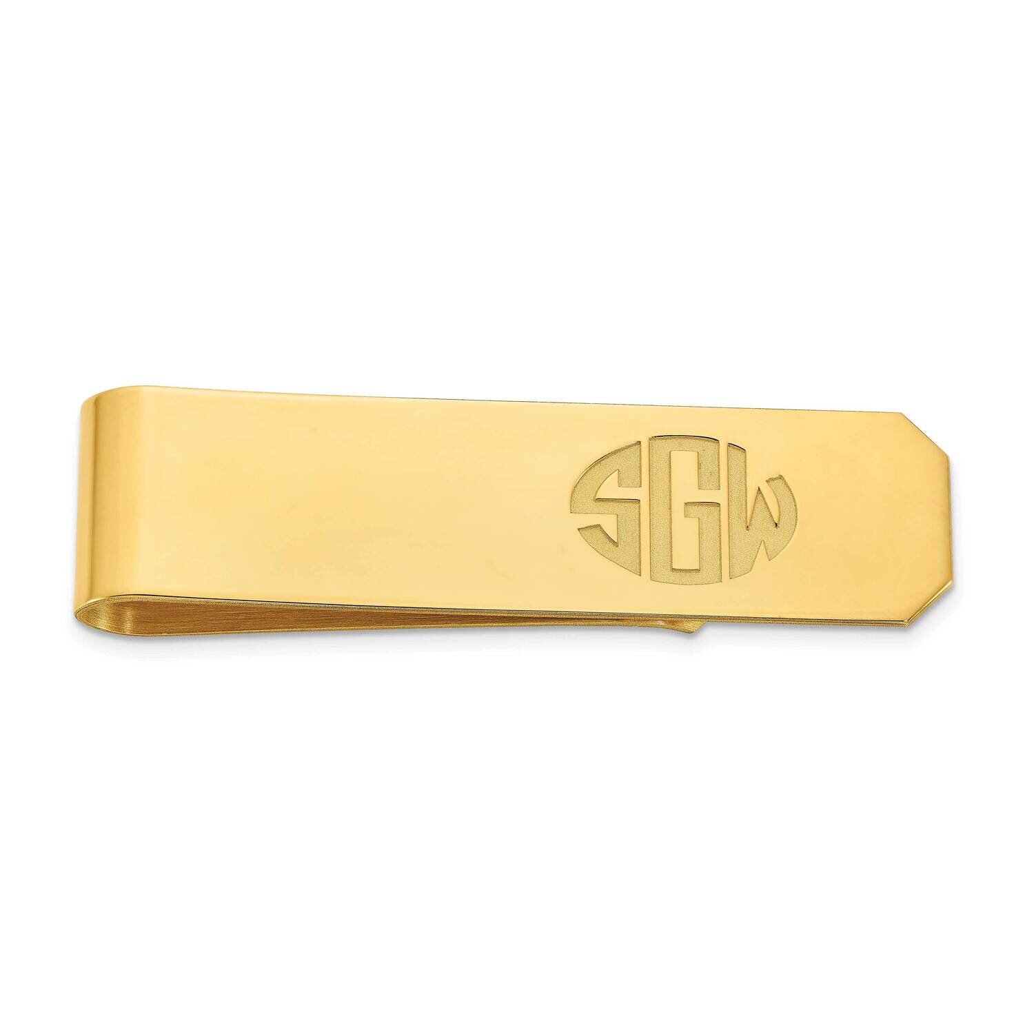 Recessed Letters Monogram Money Clip Sterling Silver Gold-plated XNA1366GP, MPN: XNA1366GP, 1911017…