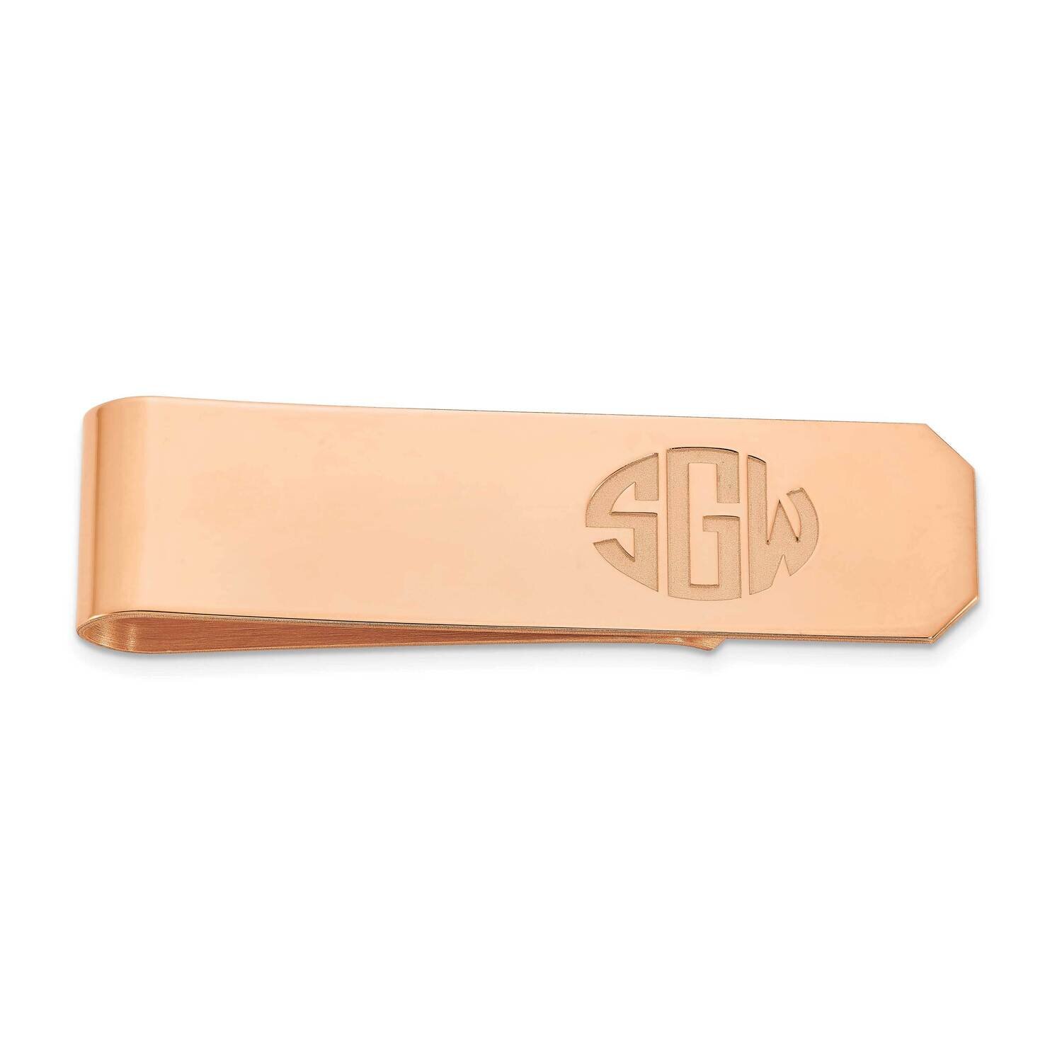 Recessed Letters Monogram Money Clip 14k Rose Gold XNA1366R, MPN: XNA1366R,