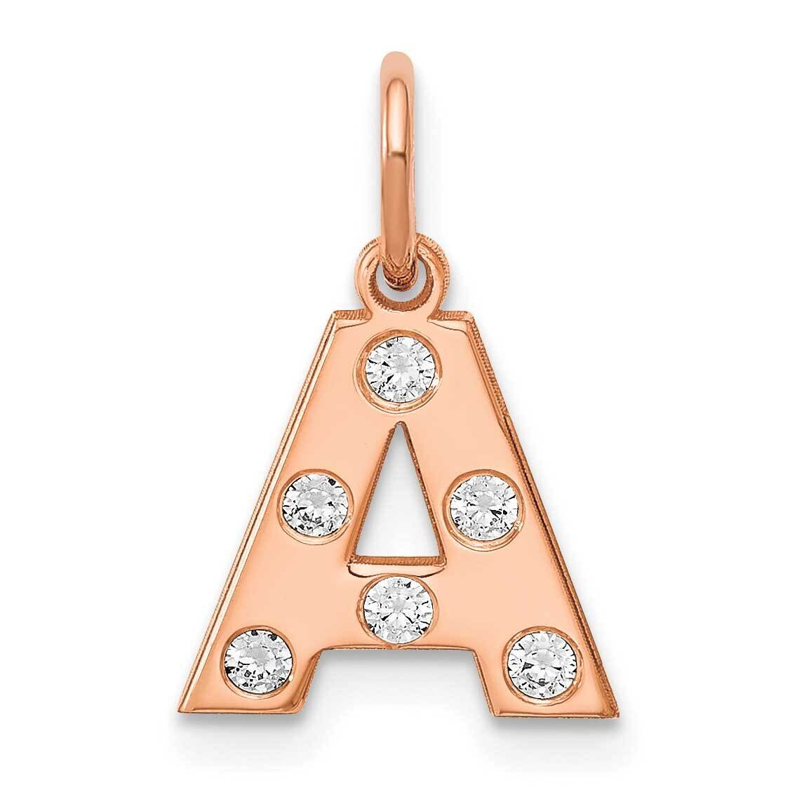 Initial with Diamonds Charm 14k Rose Gold XNA1368R