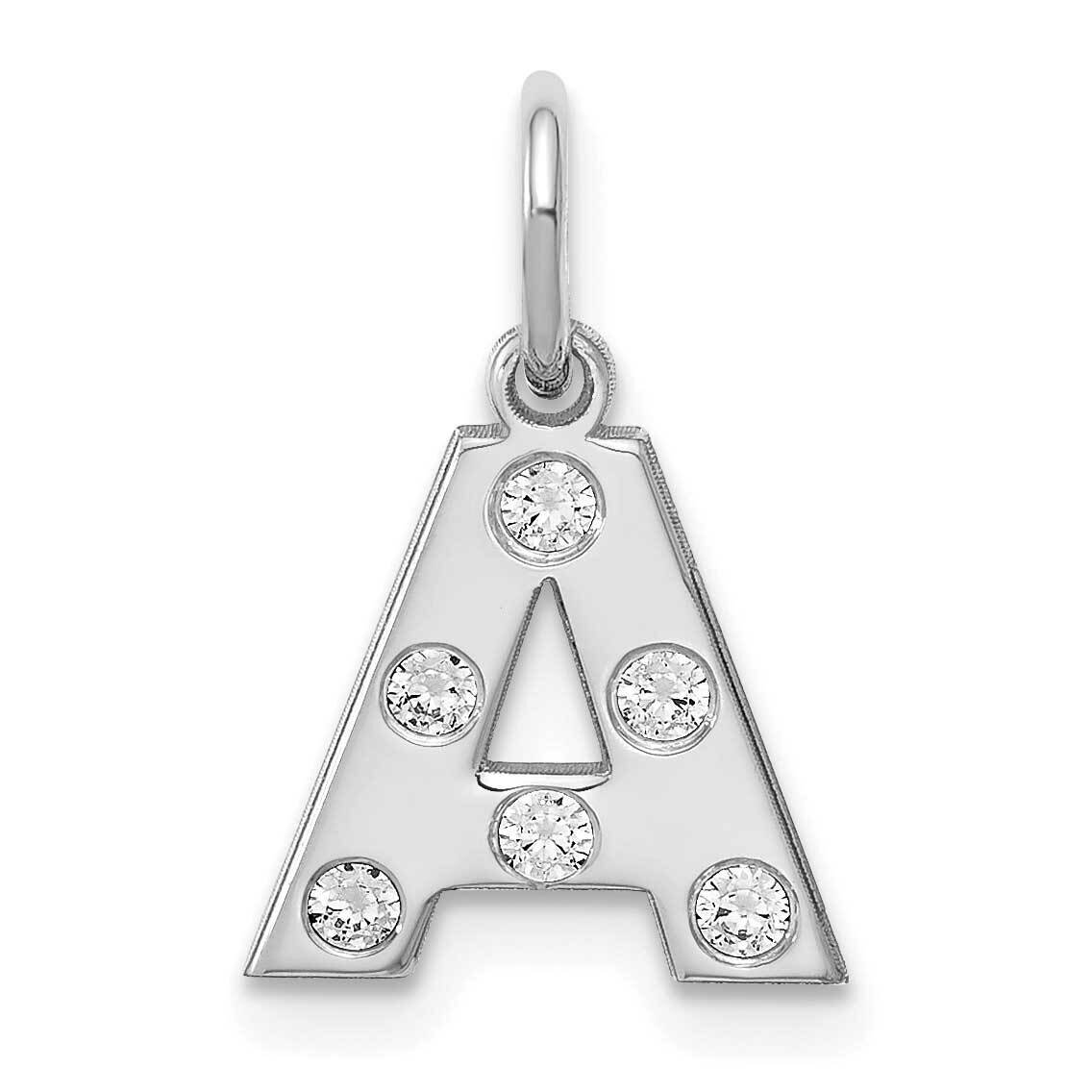 Initial with Diamonds Charm Sterling Silver Rhodium-plated XNA1368SS