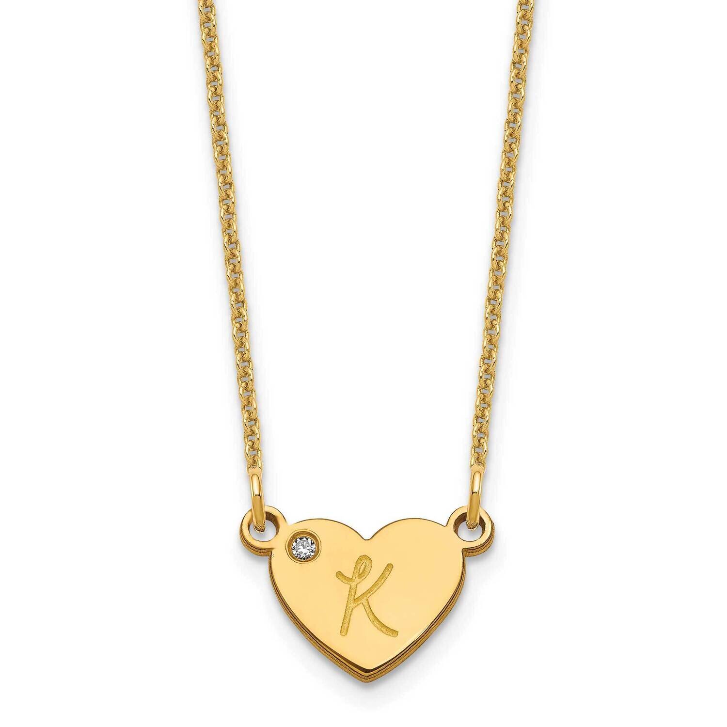 Initial Heart with Diamond Necklace 14k Gold XNA1376Y
