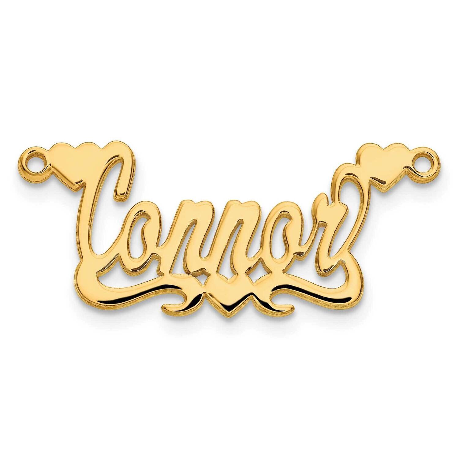 Polished Hearts Name Plate Sterling Silver Gold-plated XNA142GP