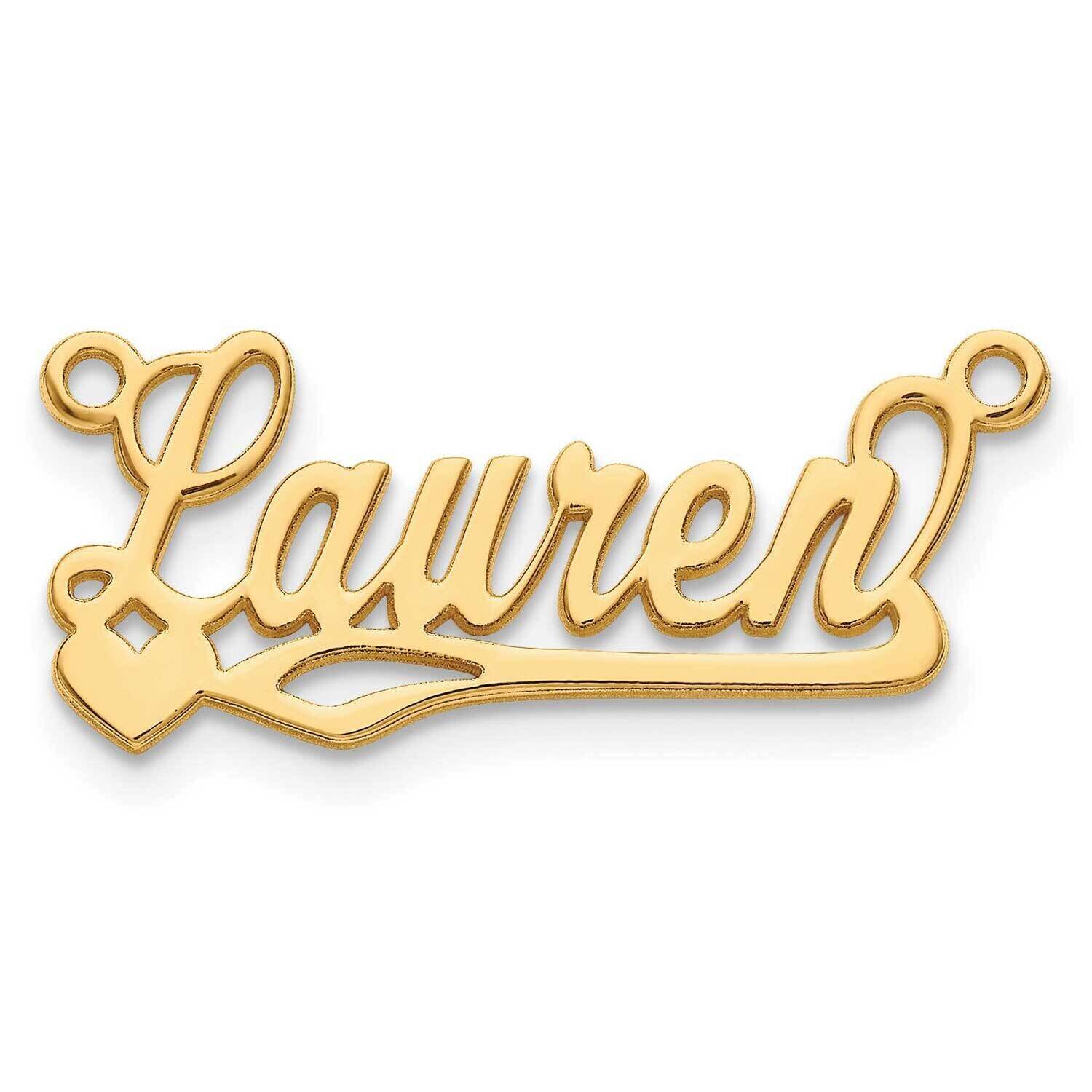 Polished Heart Name Plate Sterling Silver Gold-plated XNA147GP