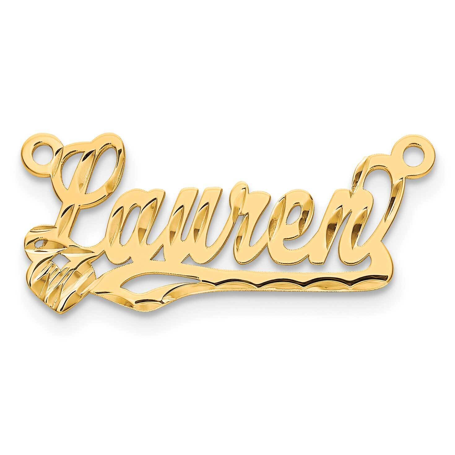 Diamond-Cut Heart Name Plate Sterling Silver Gold-plated XNA169GP