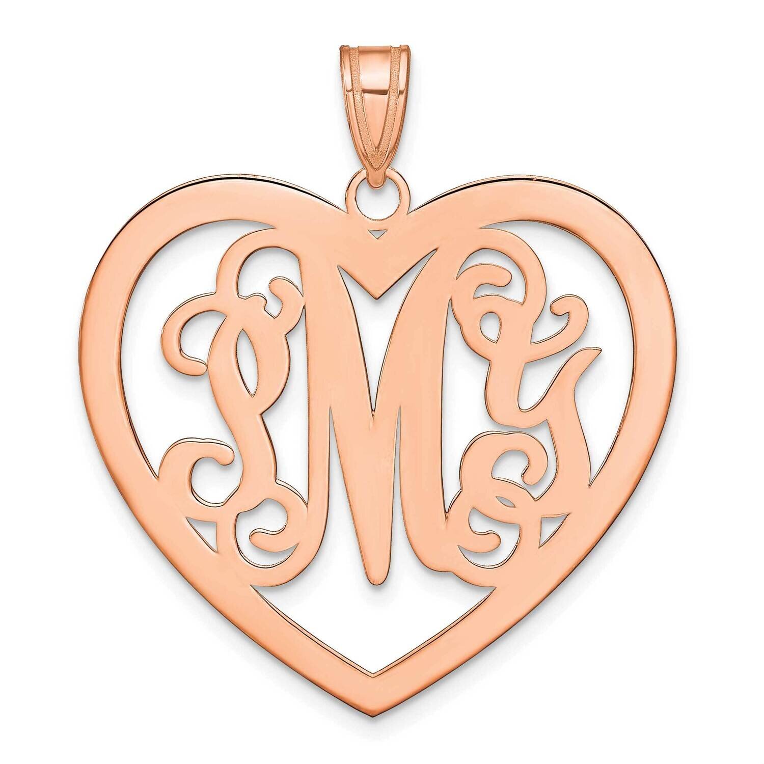 Monogram Heart Pendant 14k Rose Gold Large XNA497R, MPN: XNA497R,