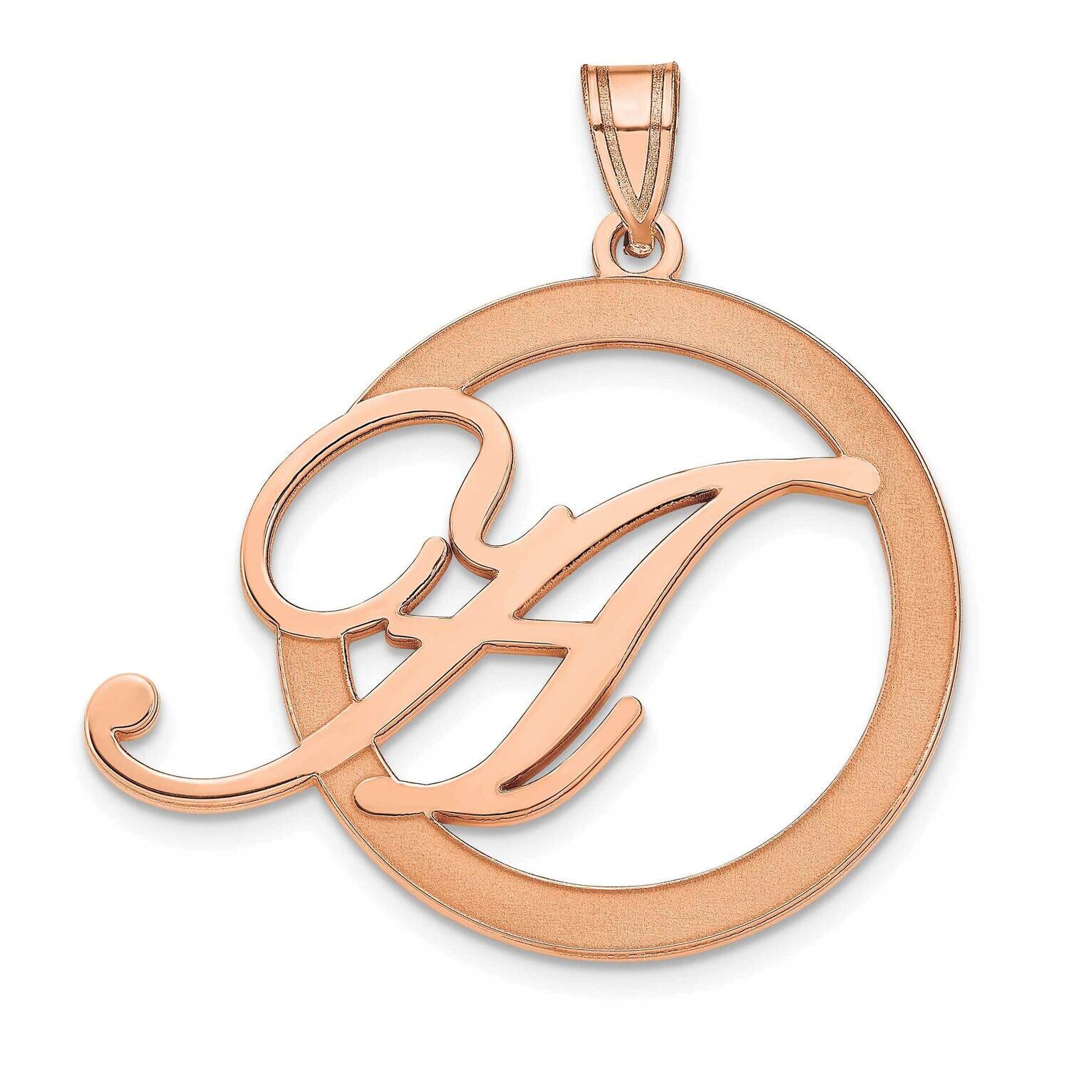 Etched Initial In A Circle Pendant Sterling Silver Rose-plated XNA515RP, MPN: XNA515RP,