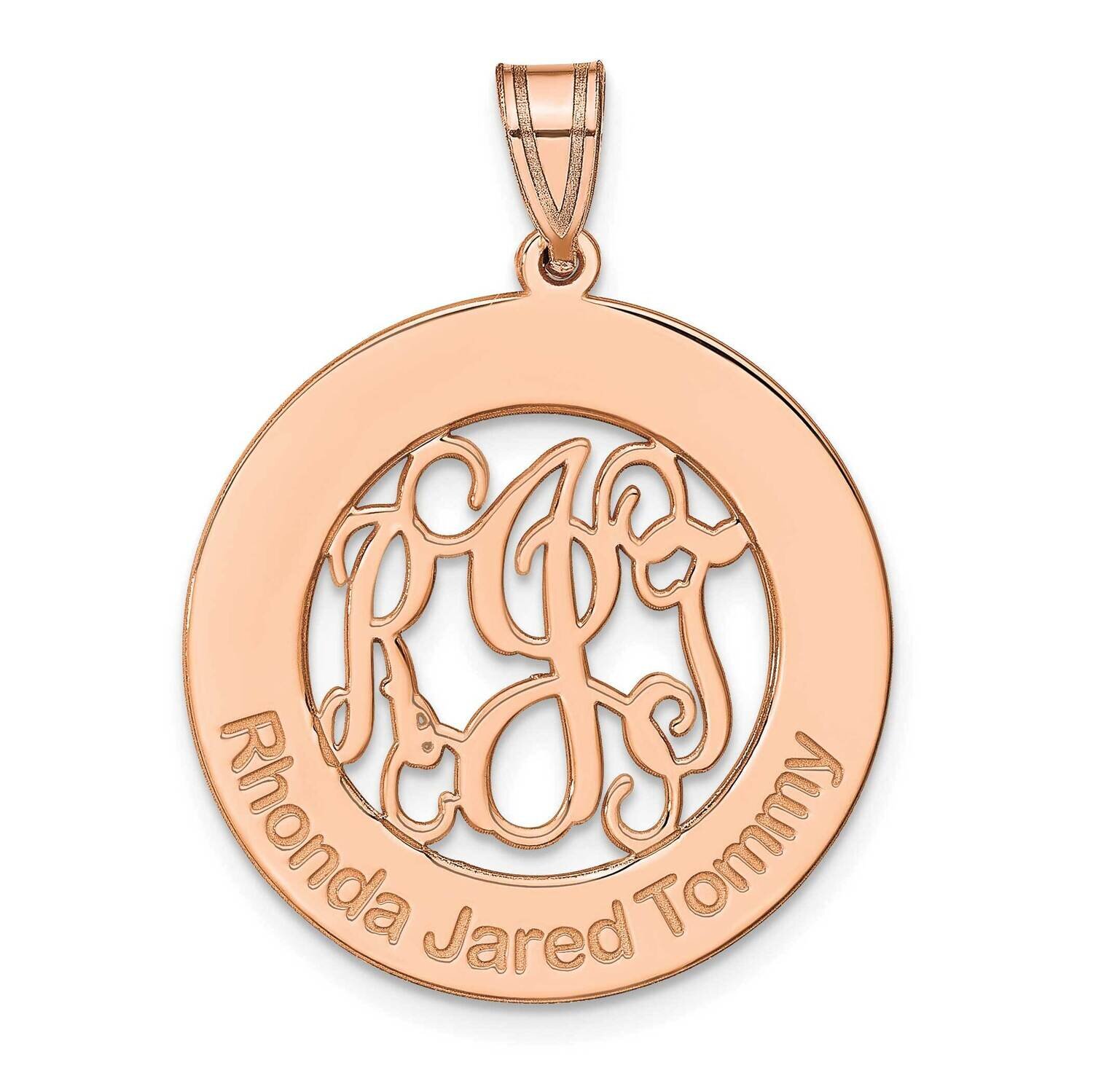 Family Monogram Pendant 14k Rose Gold Polished XNA530R, MPN: XNA530R,