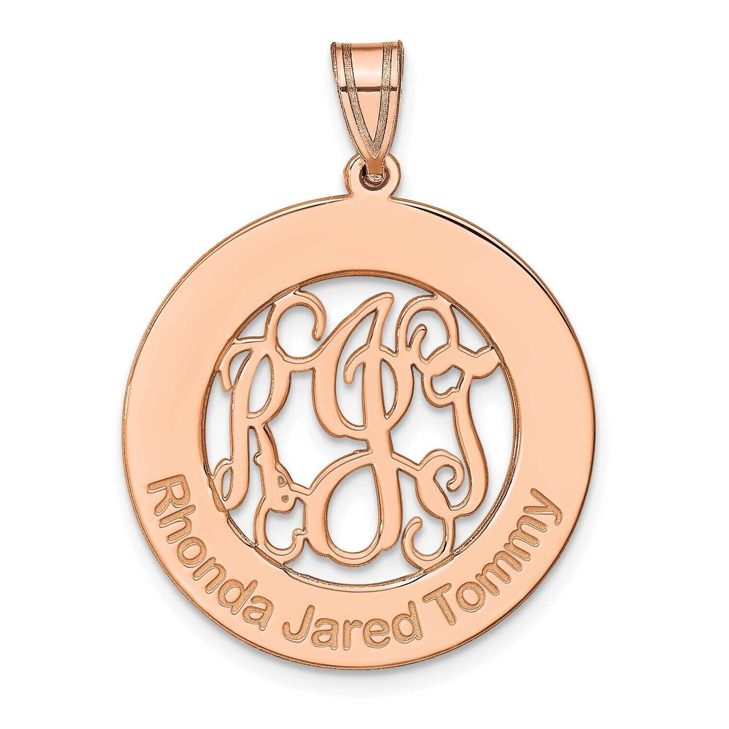 Polished Family Monogram Pendant Sterling Silver Rose-plated XNA530RP, MPN: XNA530RP,