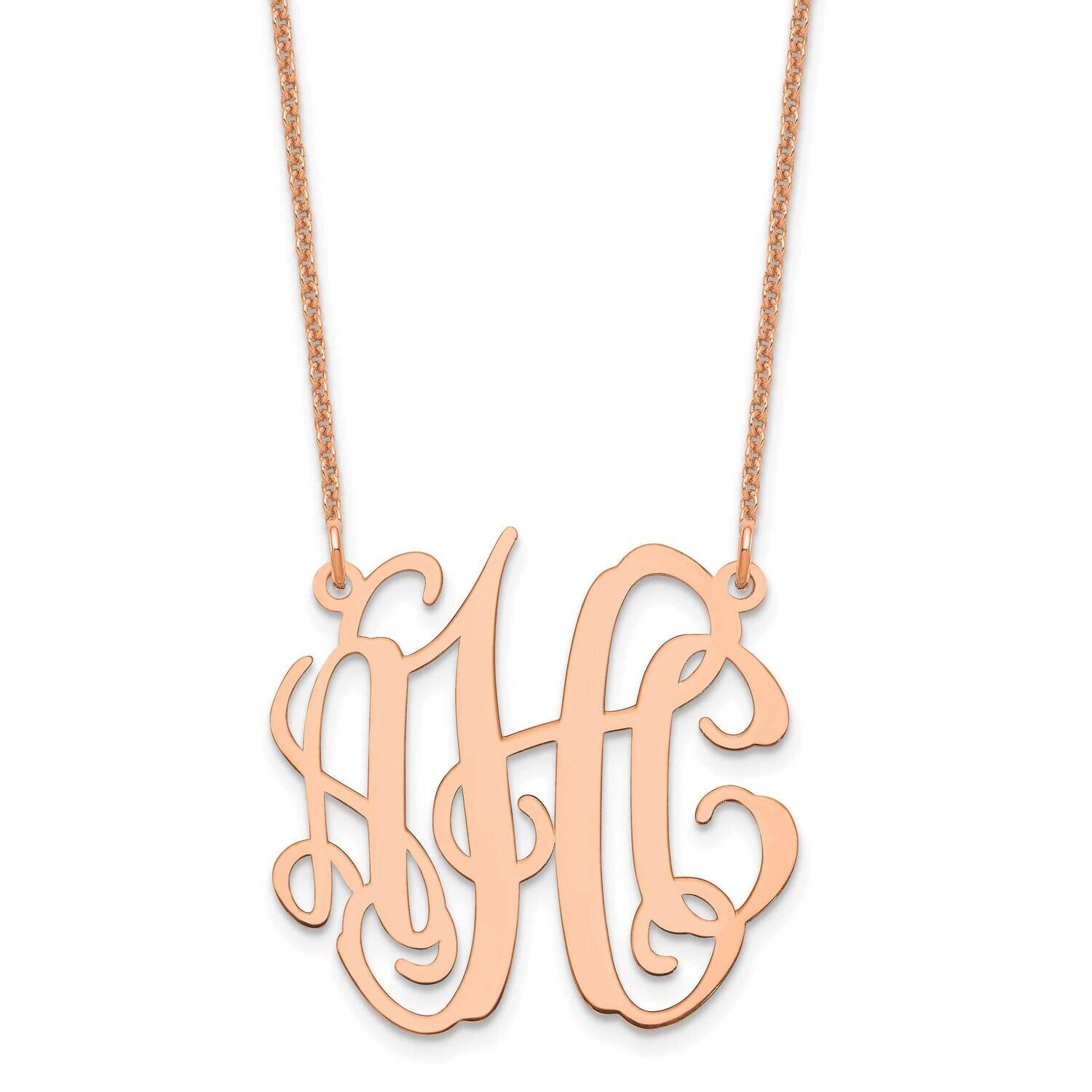 Polished Monogram Necklace 14k Rose Gold Small XNA547R, MPN: XNA547R,