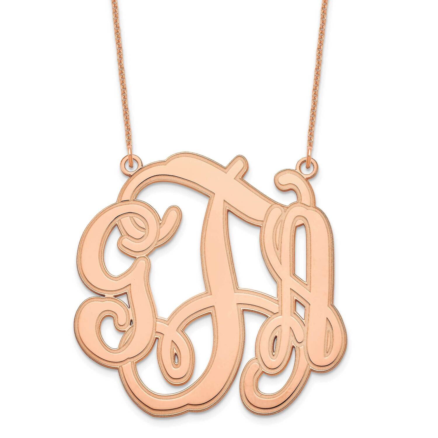 Circular Etched Monogram Necklace 14k Rose Gold XNA554R, MPN: XNA554R,