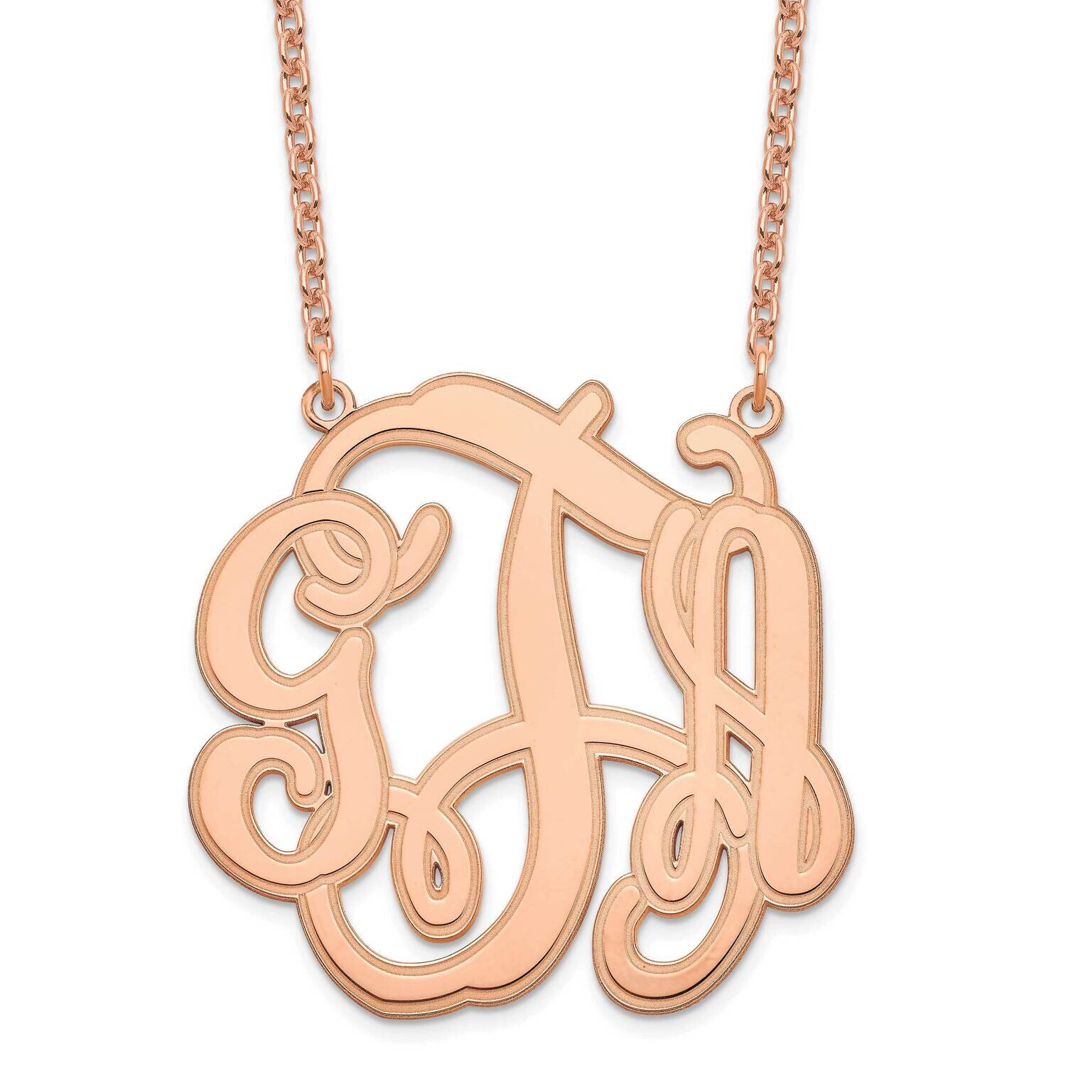 Circular Etched Monogram Necklace Sterling Silver Rose-plated XNA554RP