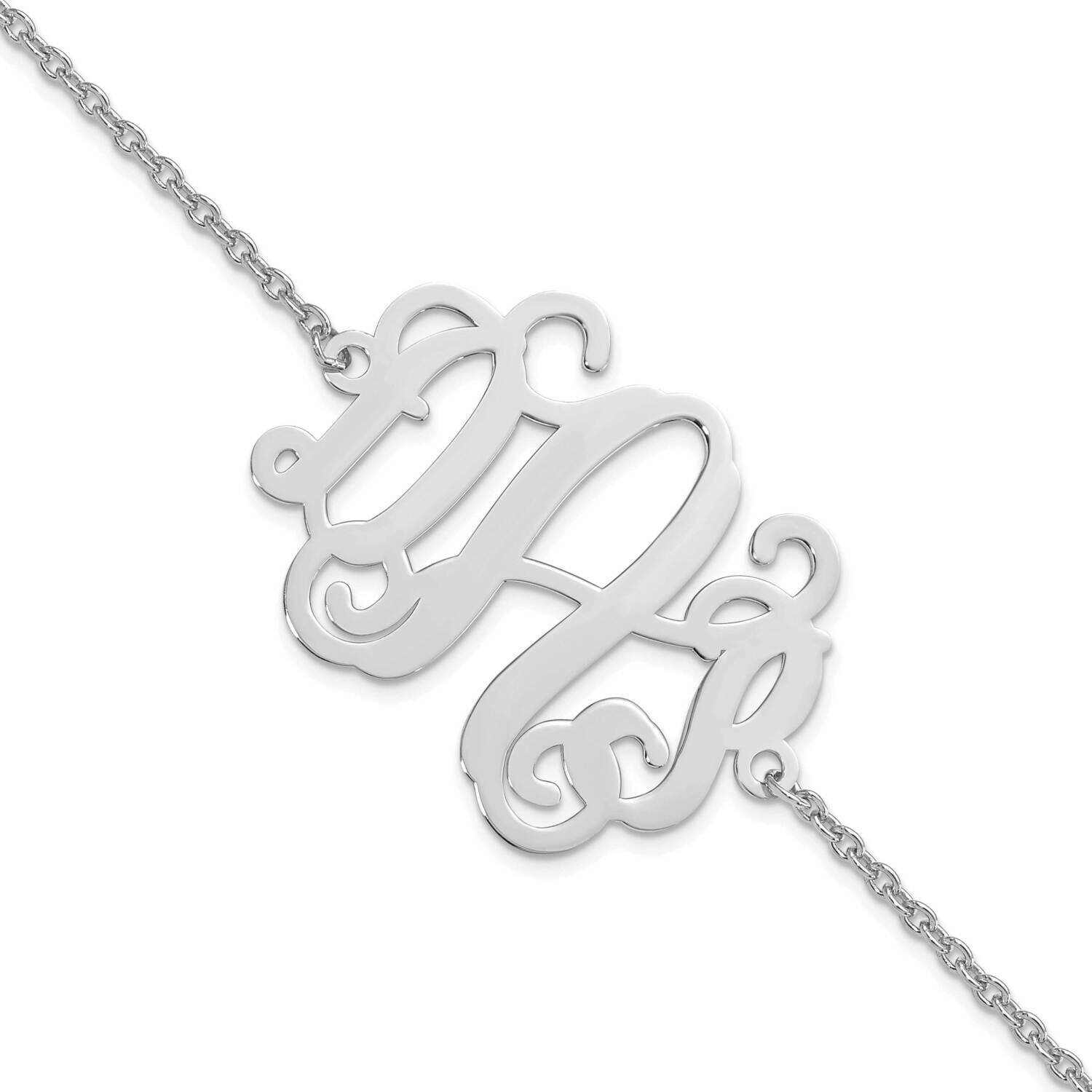 Polished Monogram Chain Bracelet 7.5 Inch Sterling Silver Rhodium-plated XNA561SS, MPN: XNA561SS, 8…
