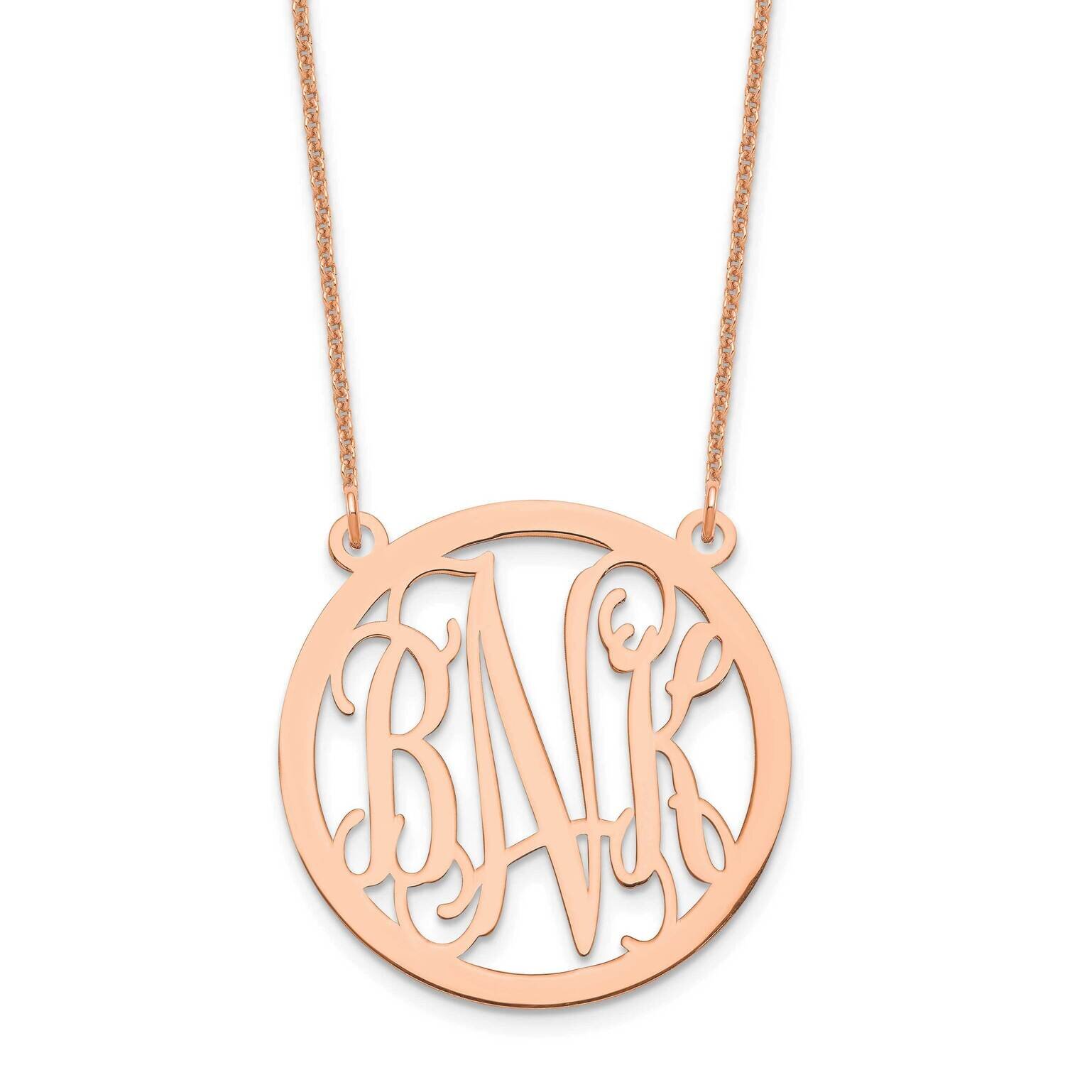 Circle Monogram Necklace 14k Rose Gold Small XNA563R, MPN: XNA563R,