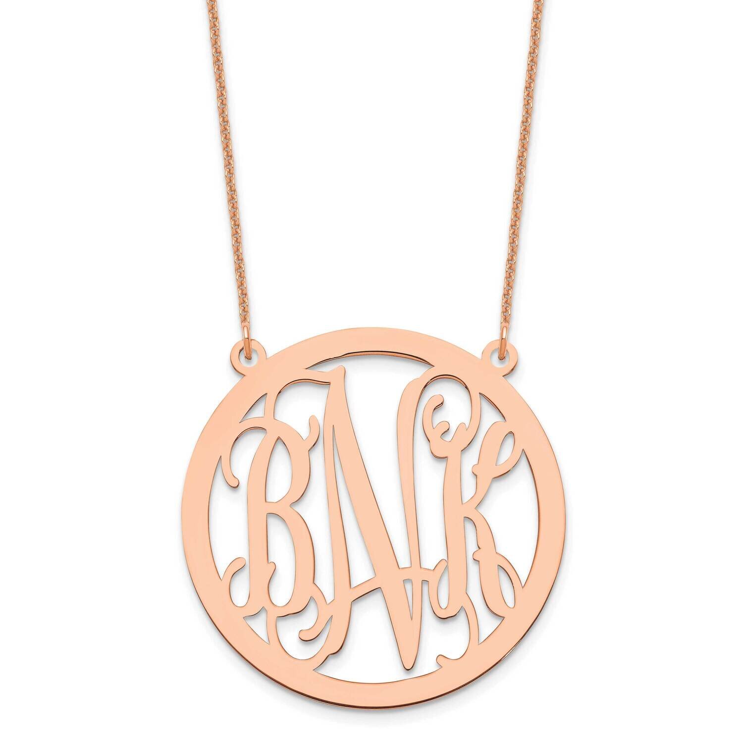 Circle Monogram Necklace 14k Rose Gold Large XNA564R, MPN: XNA564R,