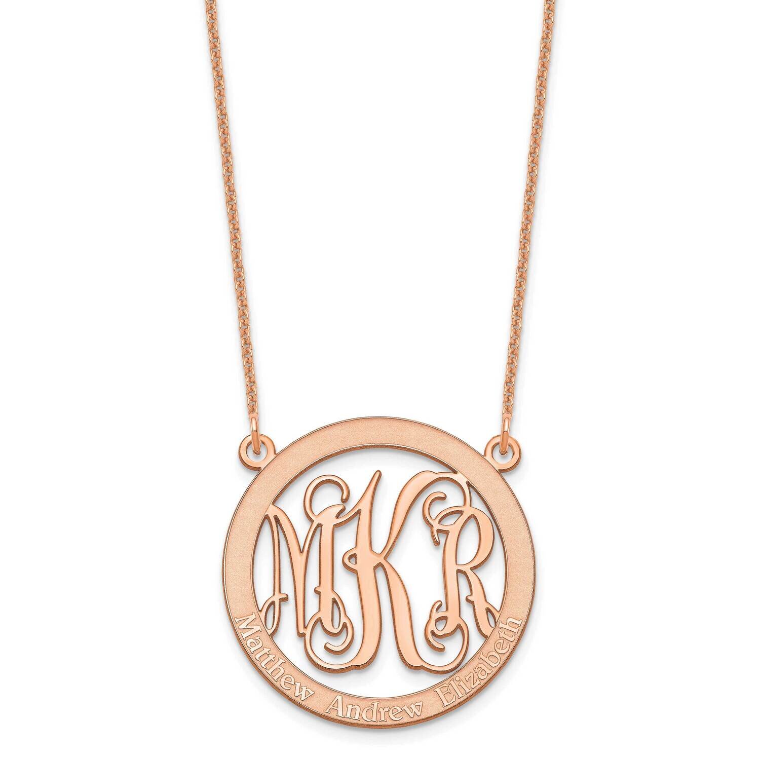 Family Monogram Necklace 14k Rose Gold Small XNA569R, MPN: XNA569R,