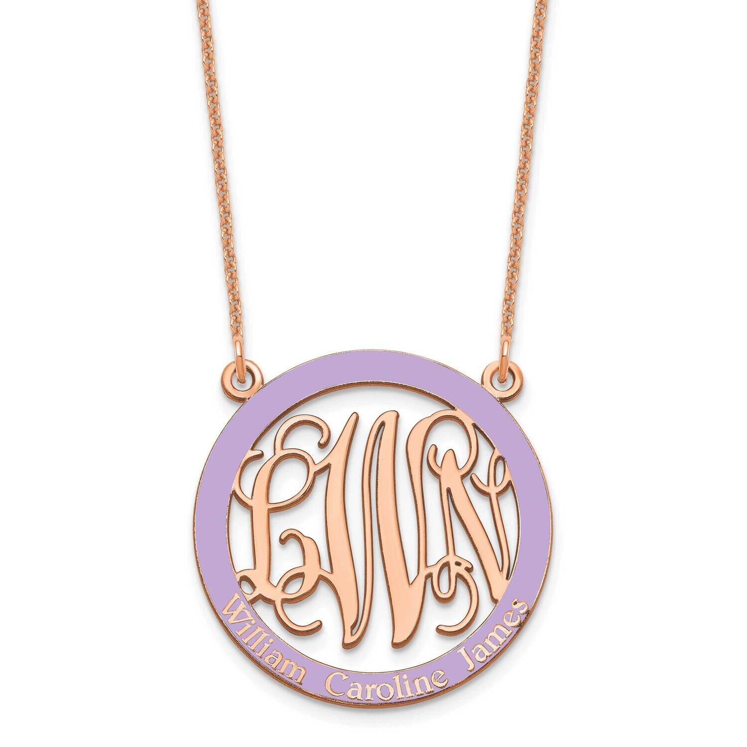 Epoxied Family Monogram Necklace 14k Rose Gold Small XNA571R, MPN: XNA571R,