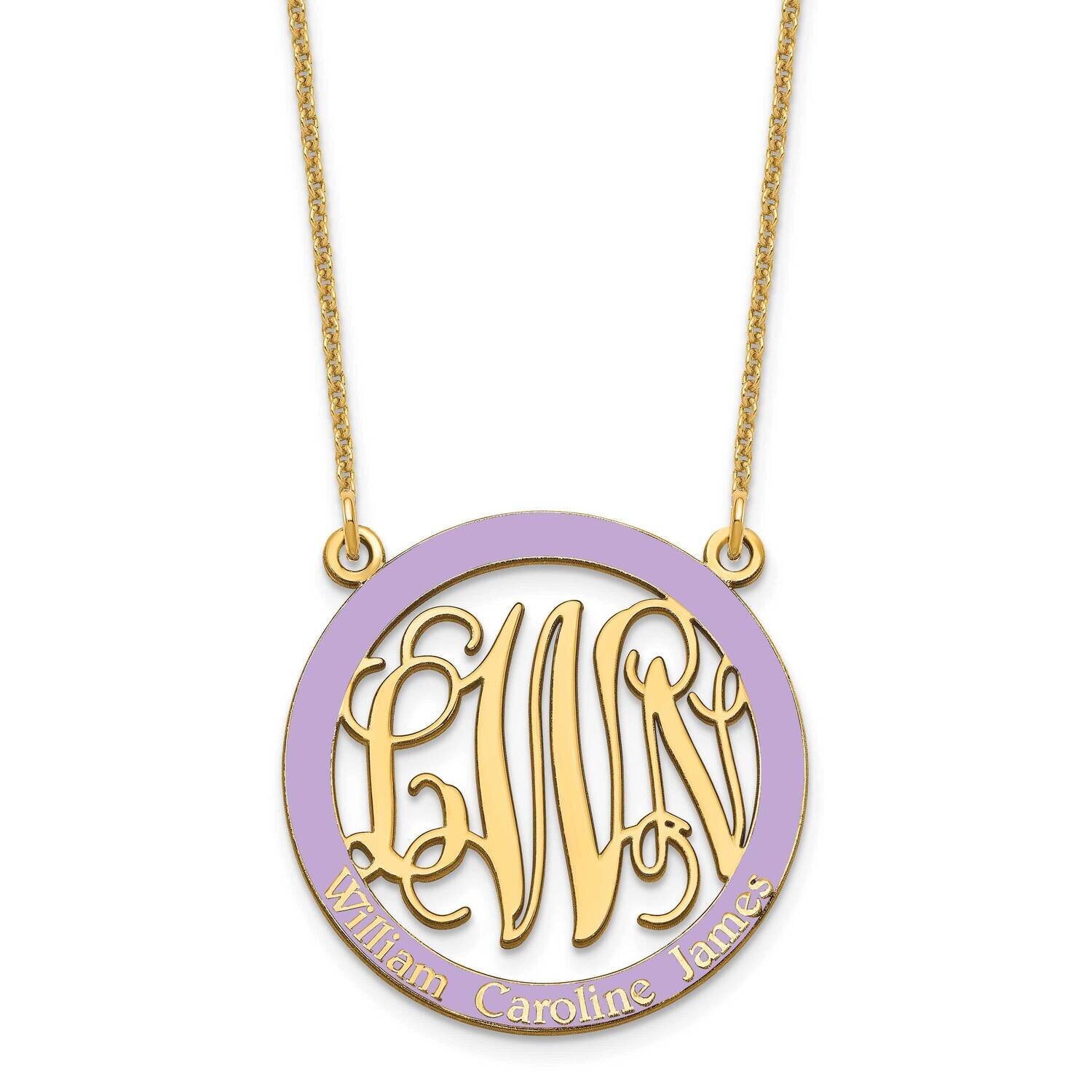 Small Epoxied Family Monogram Necklace 14k Gold XNA571Y, MPN: XNA571Y,