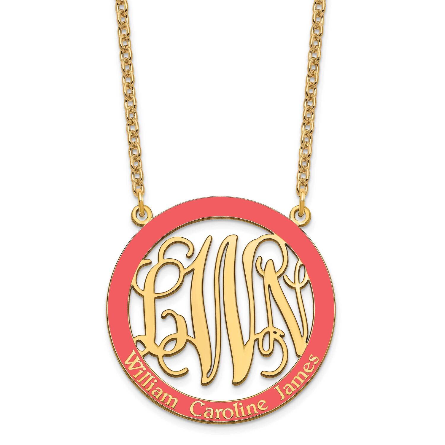 Large Epoxied Family Monogram Necklace Sterling Silver Gold-plated XNA572GP, MPN: XNA572GP, 8867745…