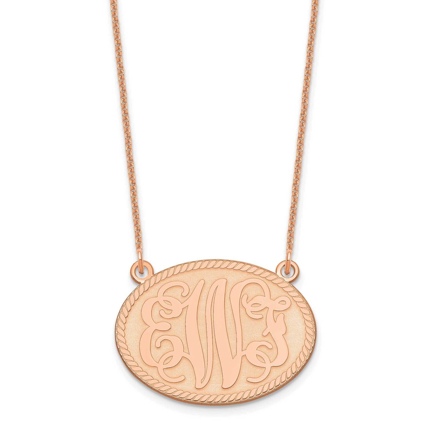 Brushed Monogram Necklace 14k Rose Gold Small XNA575R