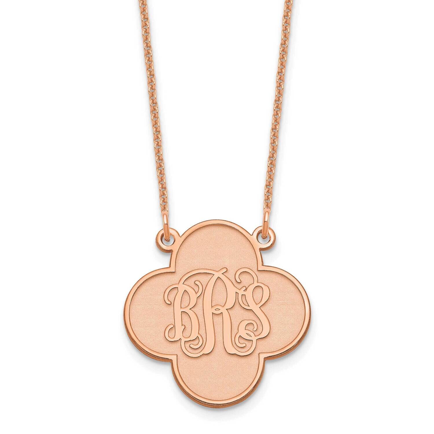 Clover Monogram Necklace 14k Rose Gold XNA601R, MPN: XNA601R,