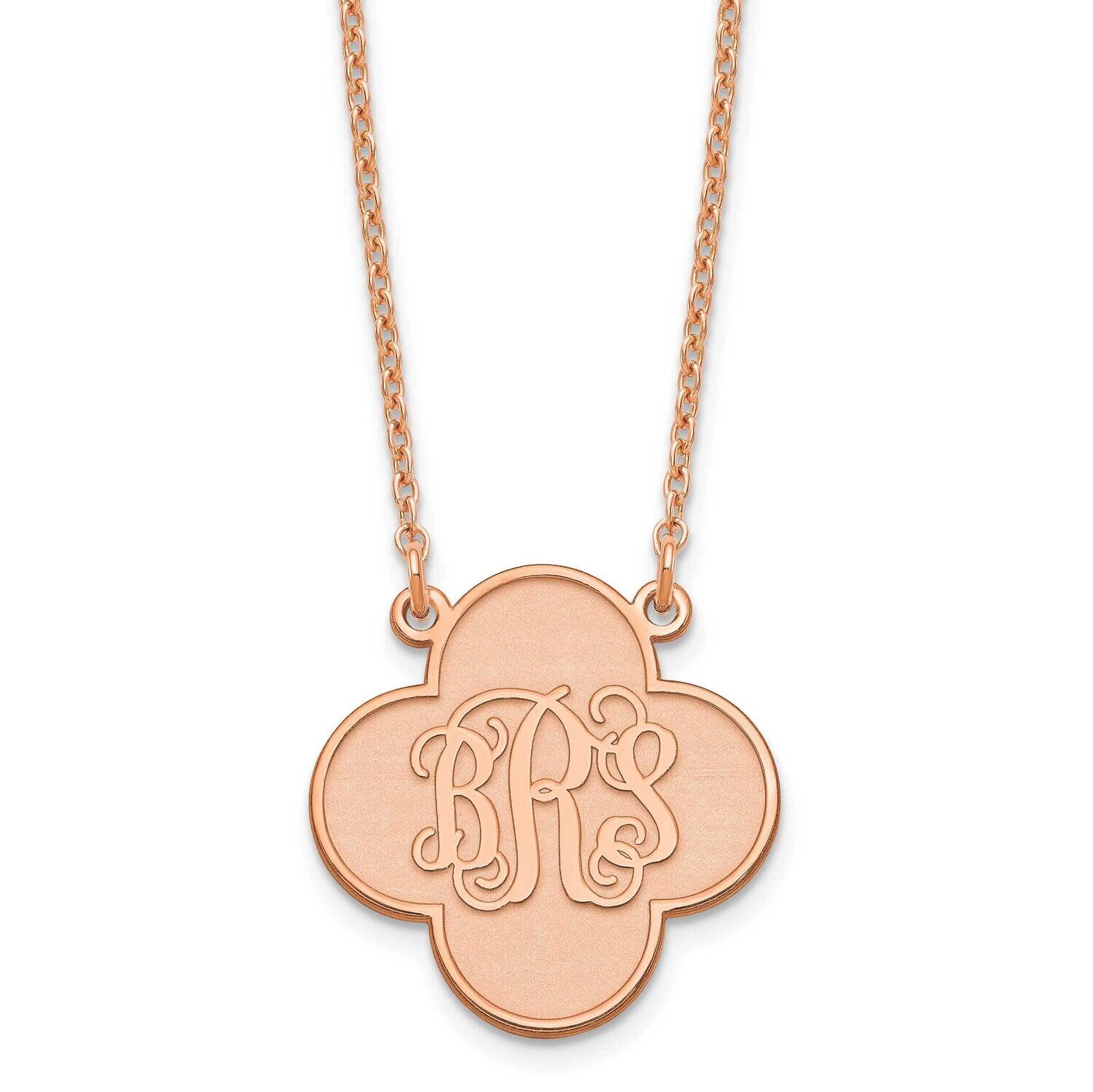 Clover Monogram Necklace Sterling Silver Rose-plated XNA601RP, MPN: XNA601RP,