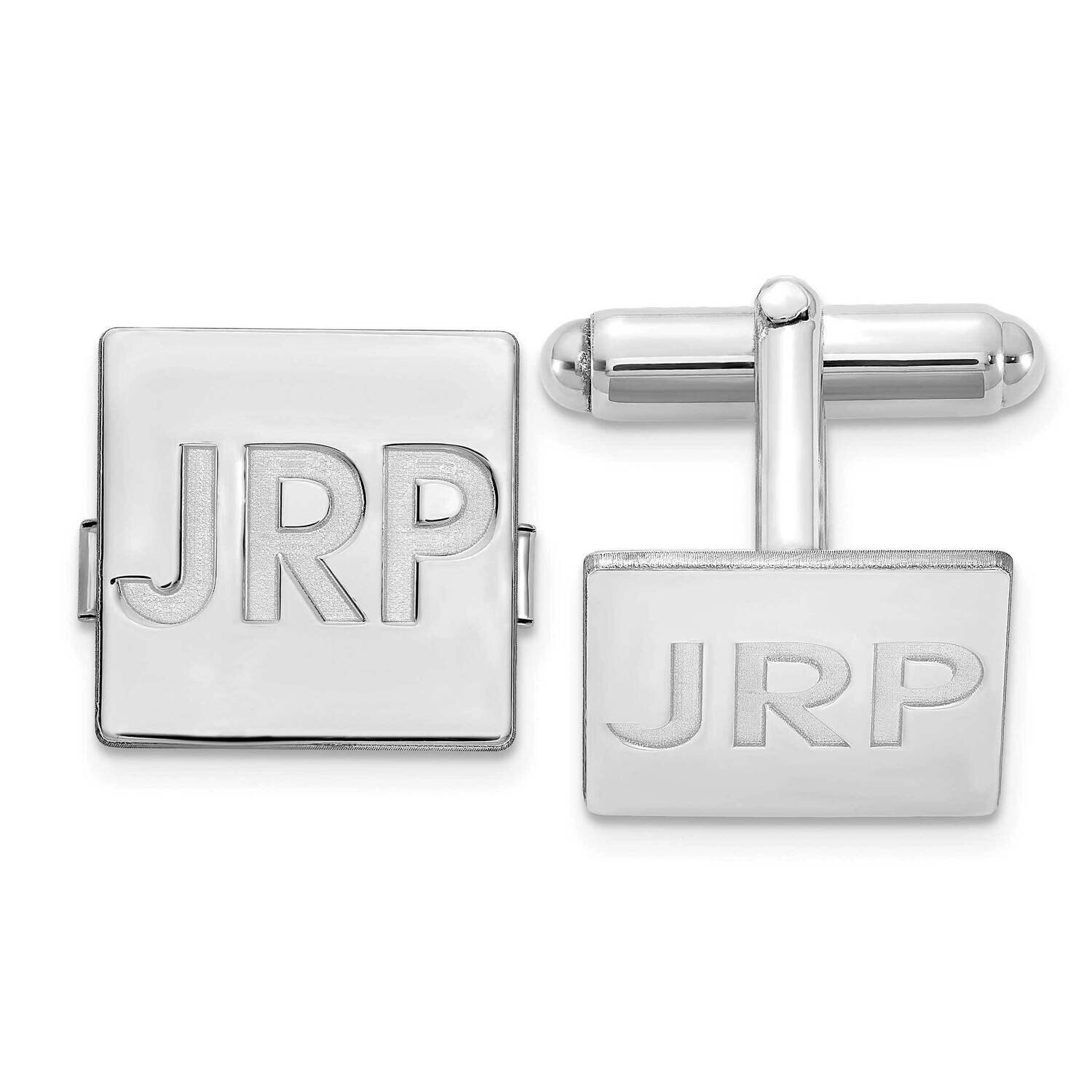 Square Recessed Letters Monogram Cufflinks Sterling Silver Rhodium-plated XNA611SS, MPN: XNA611SS, …
