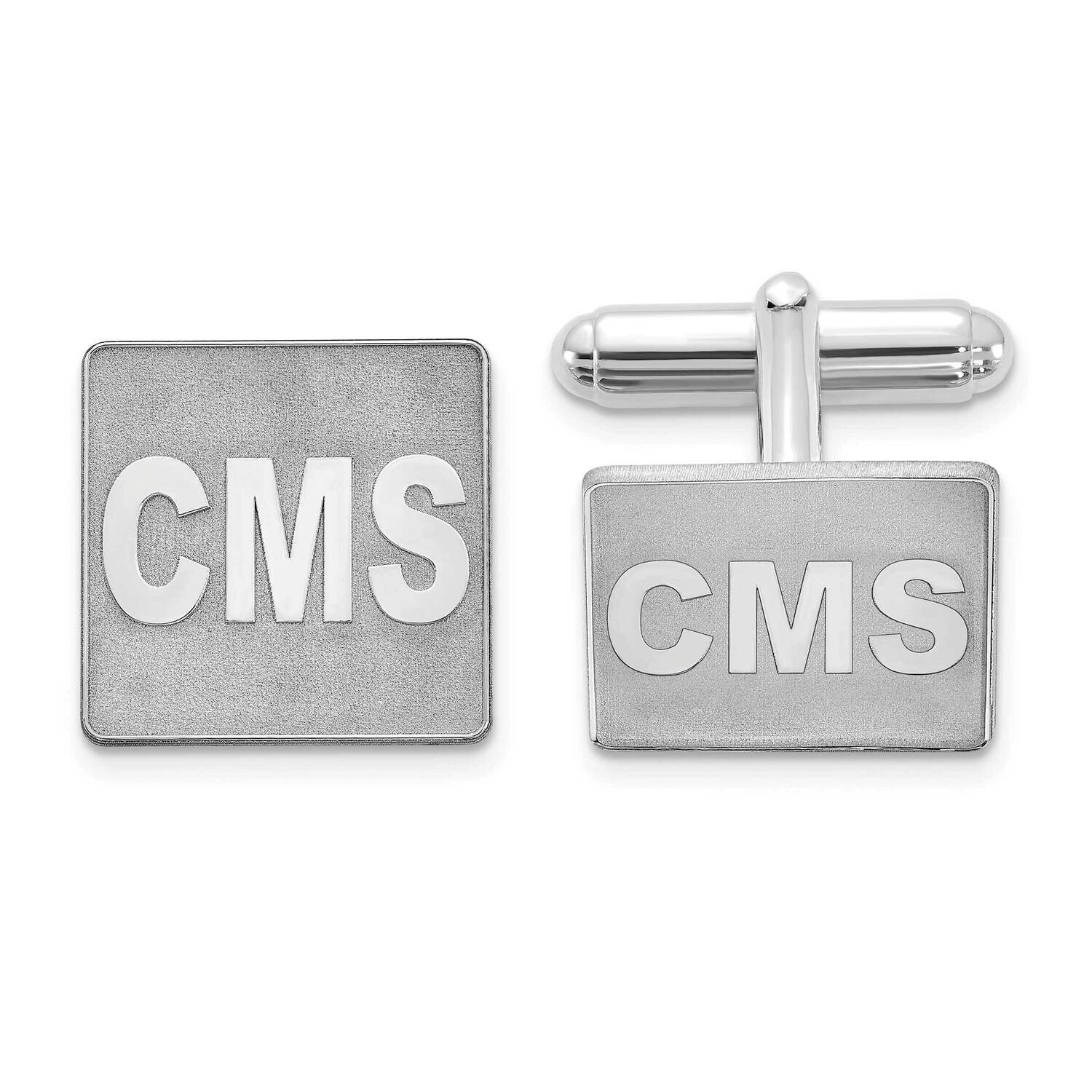 Square Raised Letters Monogram Cufflinks Sterling Silver Rhodium-plated XNA612SS, MPN: XNA612SS, 88…