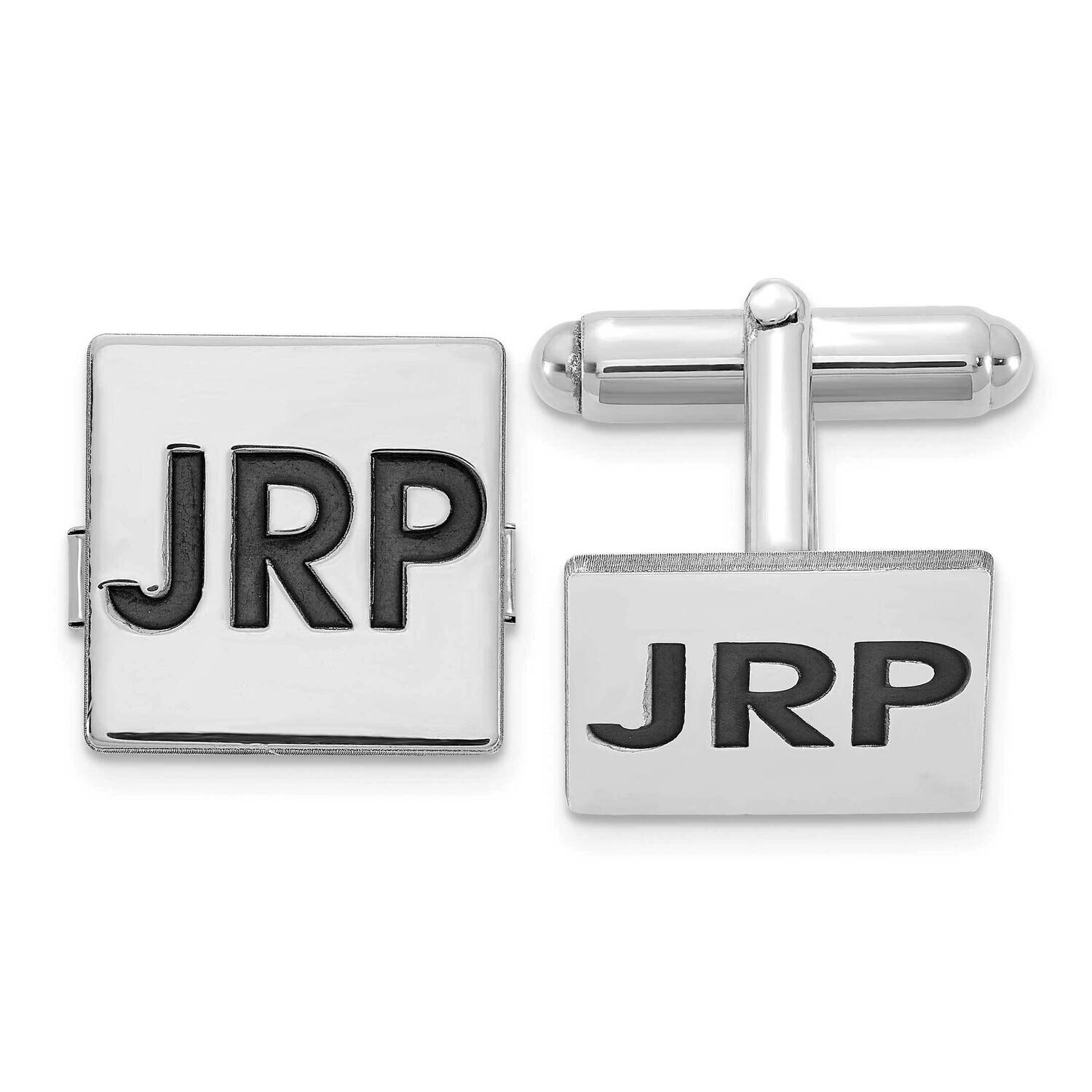 Square Epoxied Letters Monogram Cufflinks 14k White Gold XNA613W, MPN: XNA613W, 886774555638