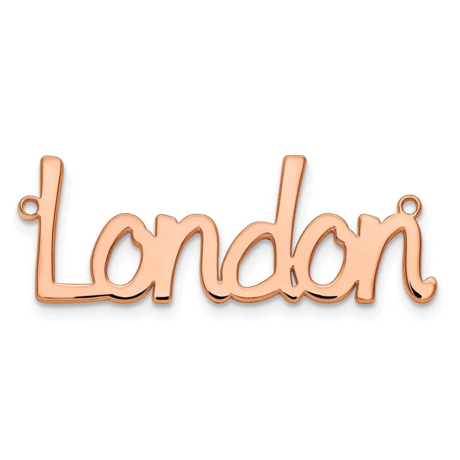 Polished Veilchen Font Name Plate Sterling Silver Rose-plated XNA635RP, MPN: XNA635RP,
