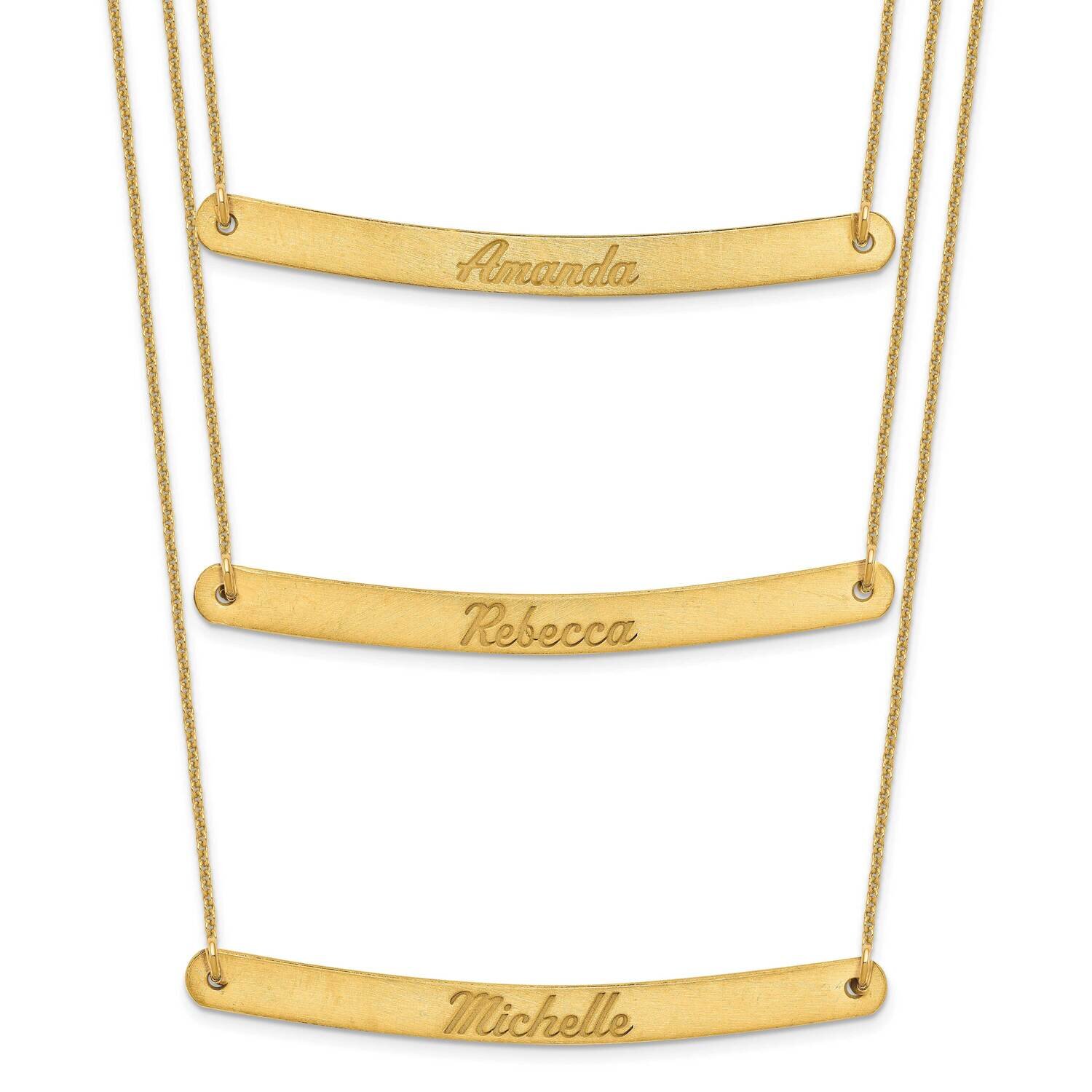 3 Chain 3 Bar Necklace 14k Gold Brushed XNA653Y