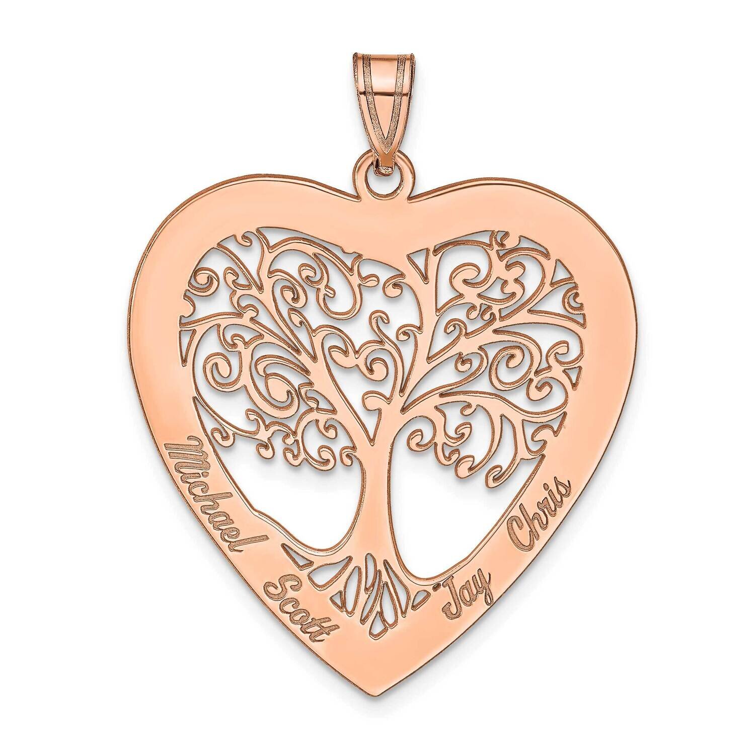 Heart Family Tree Pendant Sterling Silver Rose-plated XNA668RP, MPN: XNA668RP,