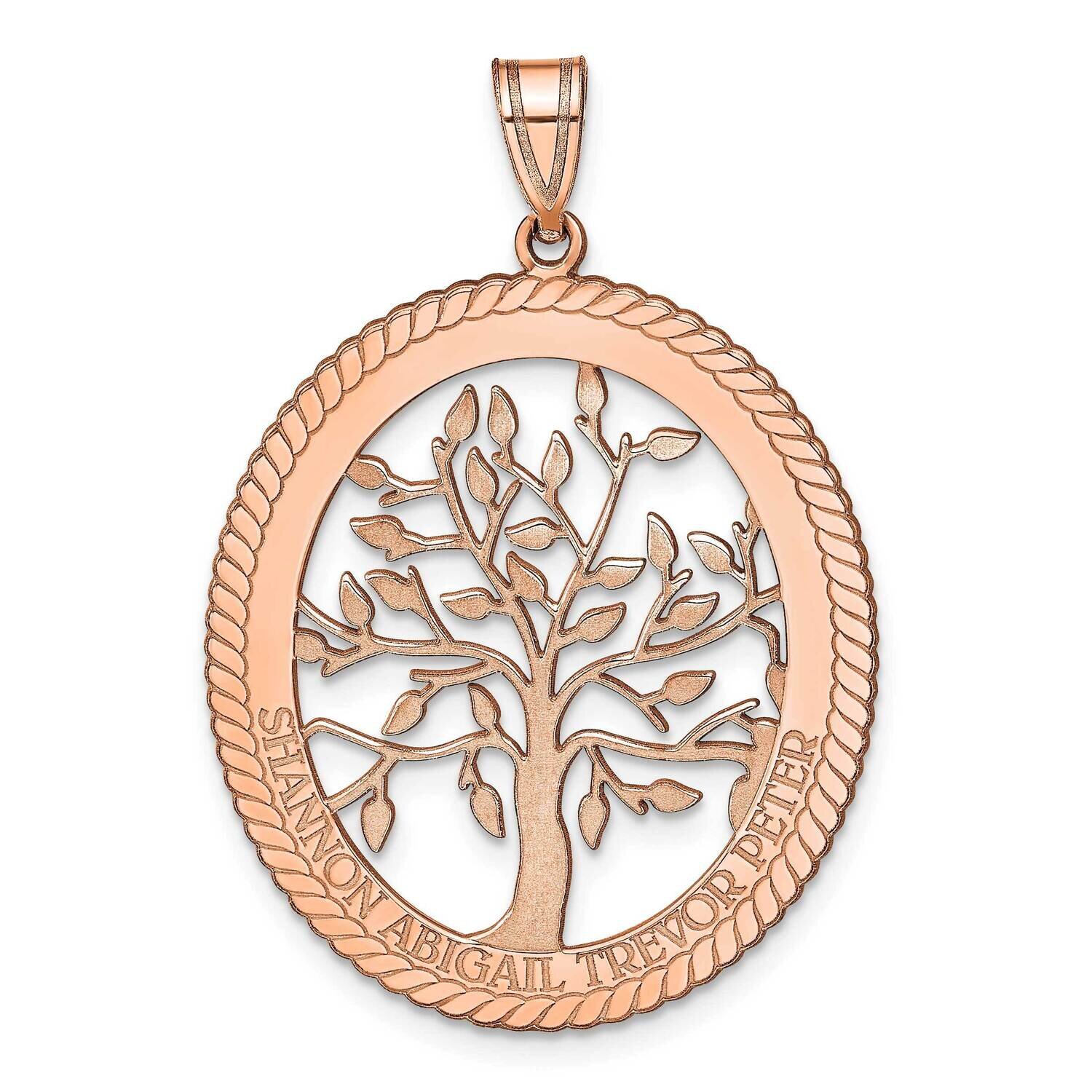 Oval Family Tree Pendant Sterling Silver Rose-plated XNA670RP, MPN: XNA670RP,