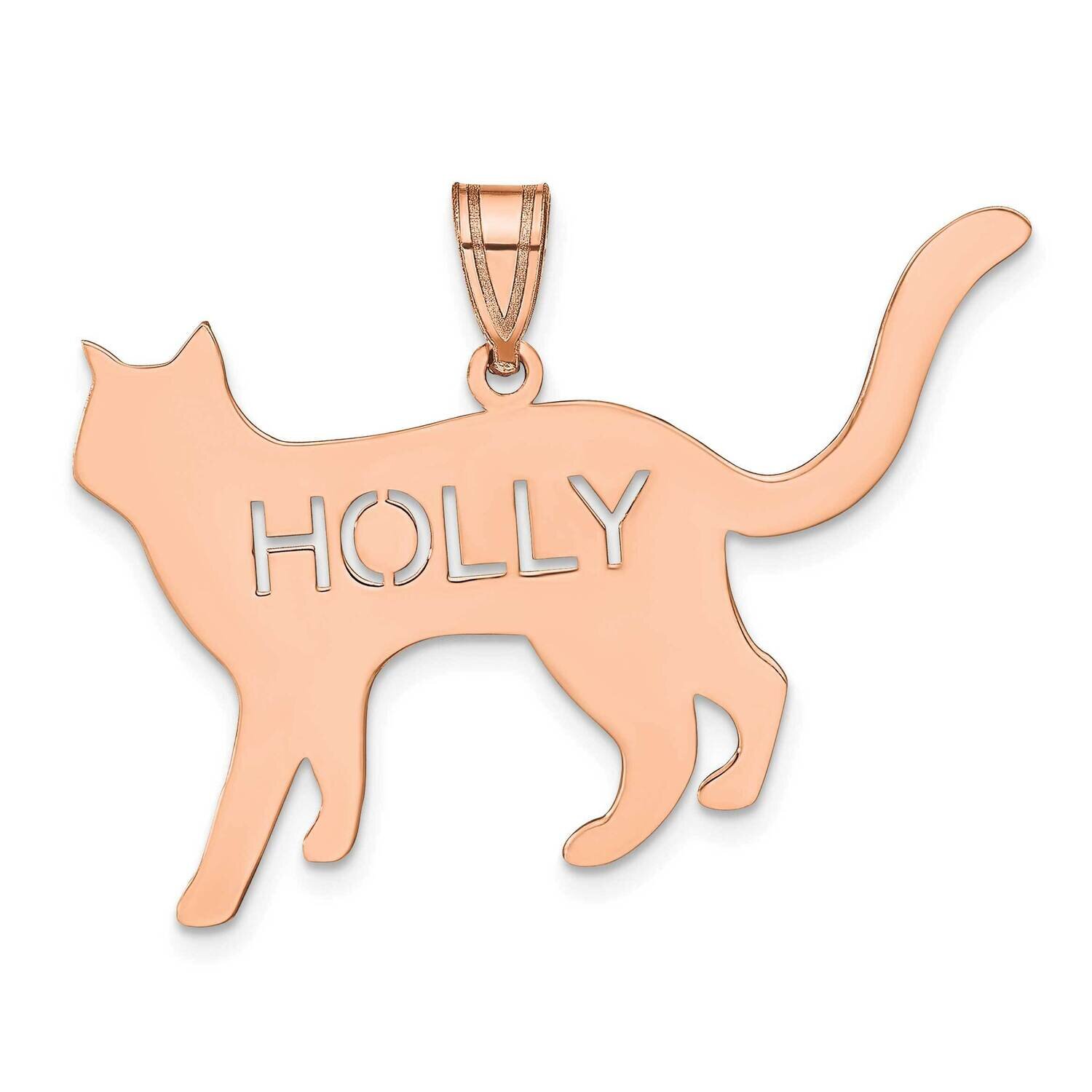 Personalized Cat Pendant 14k Rose Gold XNA692R