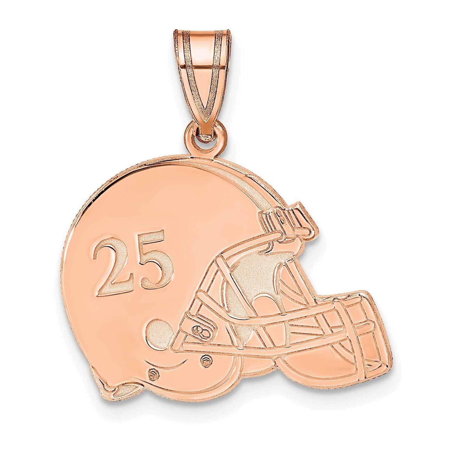 Personalized Football Helmet Pendant Sterling Silver Rose-plated XNA693RP