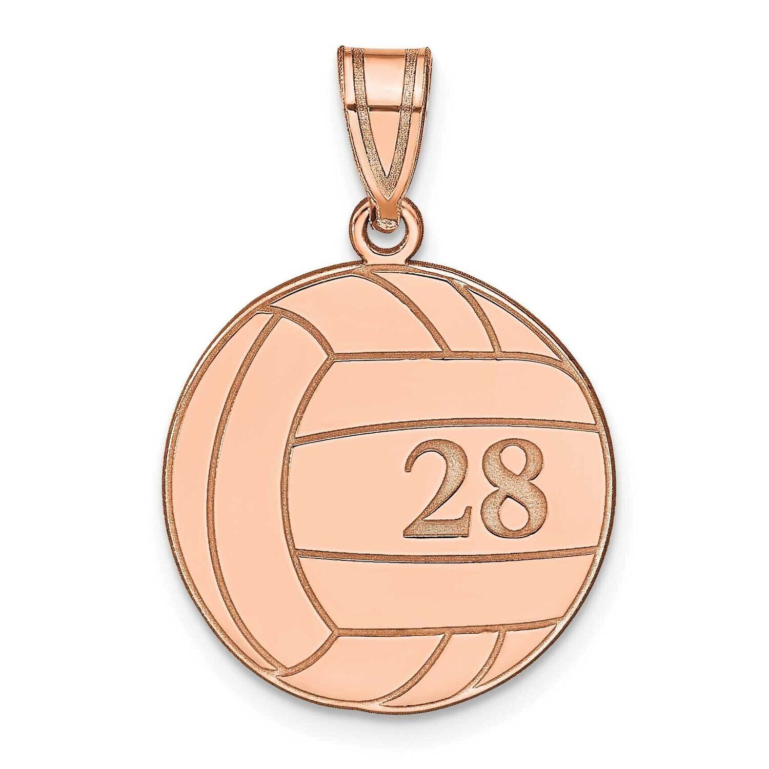 Personalized Volleyball Pendant 14k Rose Gold XNA696R