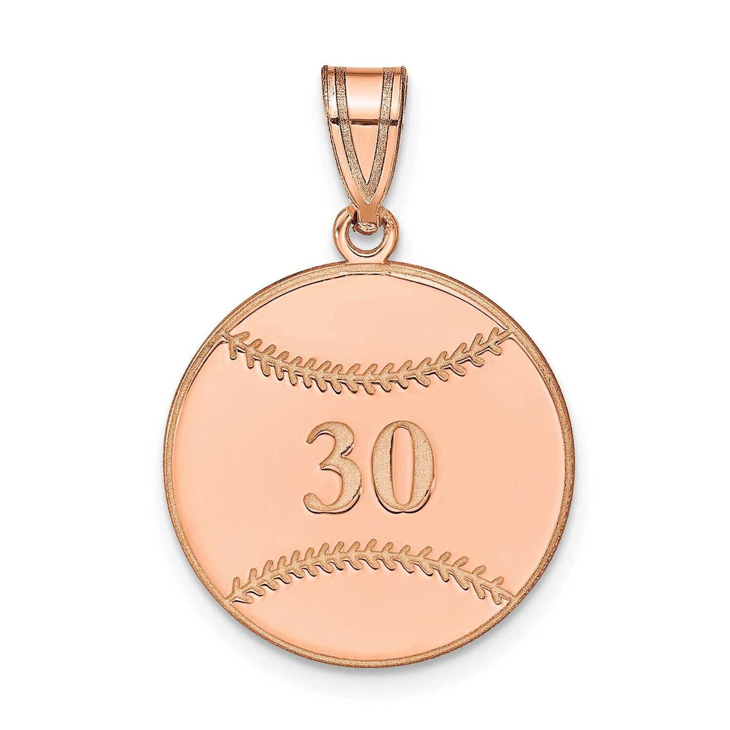 Personalized Baseball Pendant 14k Rose Gold XNA697R, MPN: XNA697R,