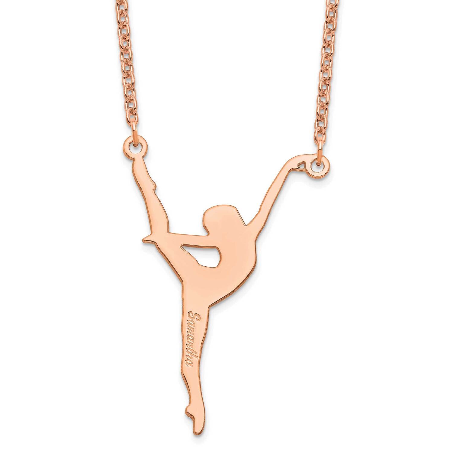Personalized Dancer Necklace Sterling Silver Rose-plated XNA700RP