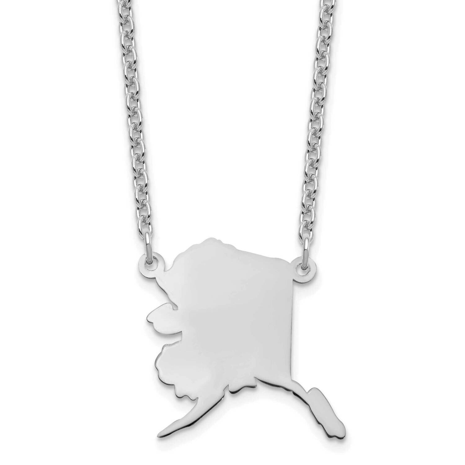 Alaska State Necklace Sterling Silver Rhodium-plated XNA706SS-AK
