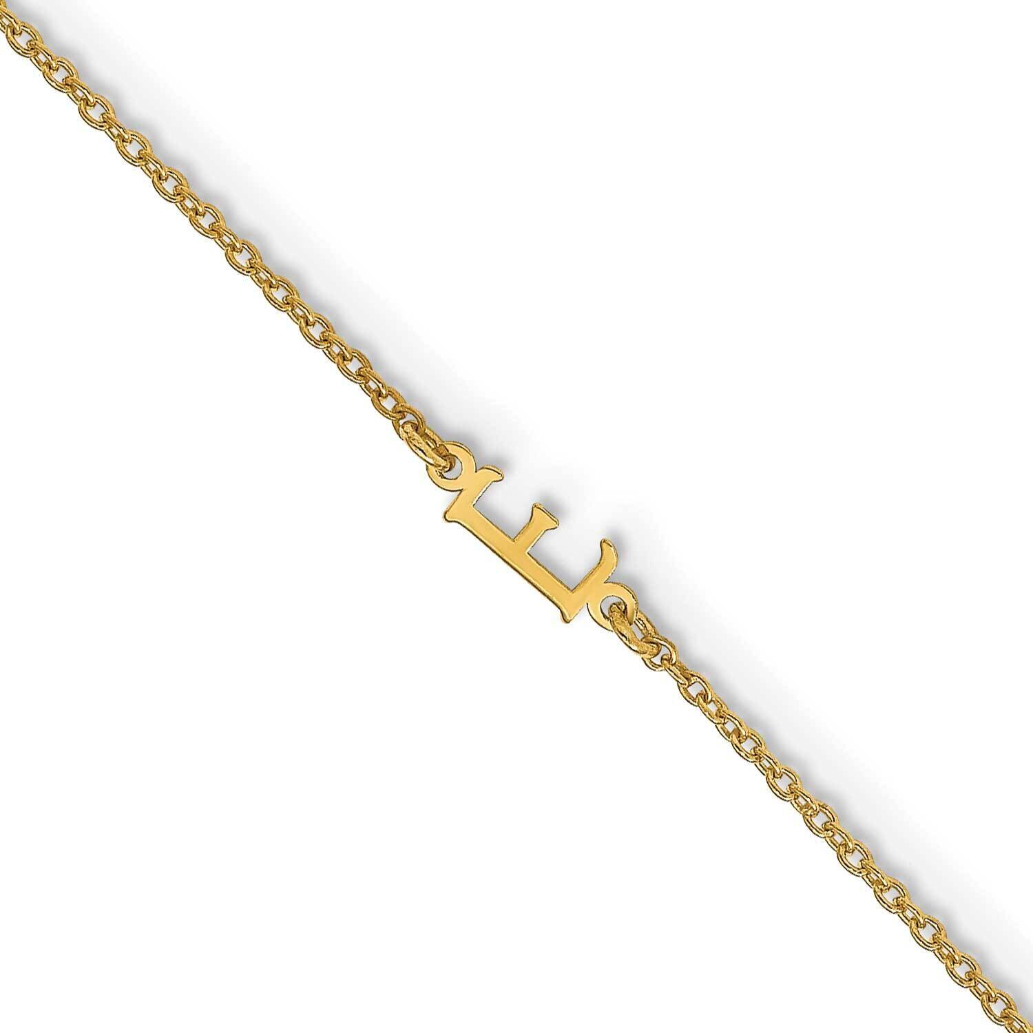 Gold Plated Ss Cutout Initial 7.5 Bracelet XNA726GP
