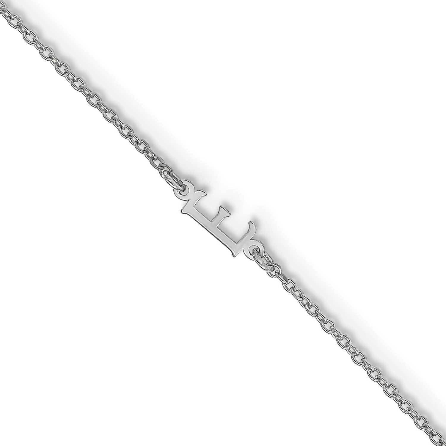 Cutout Initial 7.5 Bracelet Sterling Silver Rhodium-plated XNA726SS