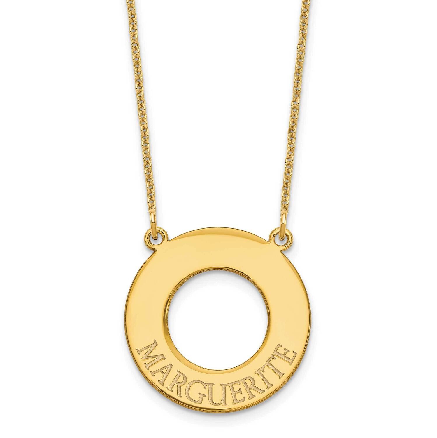 Open Circle with 1 Name Necklace 14k Gold XNA761Y