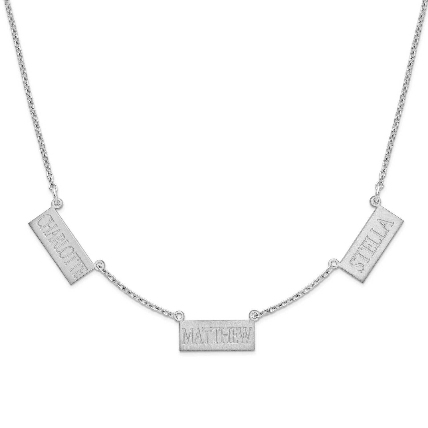 Triple Horizontal Bar Necklace Sterling Silver Rhodium-plated XNA775SS