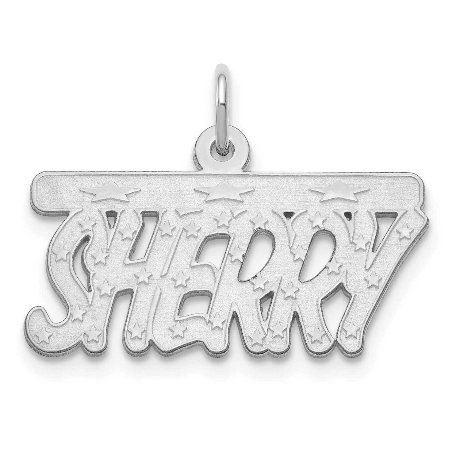Satin Bellamy Font Name Plate Sterling Silver Rhodium-plated XNA80SS