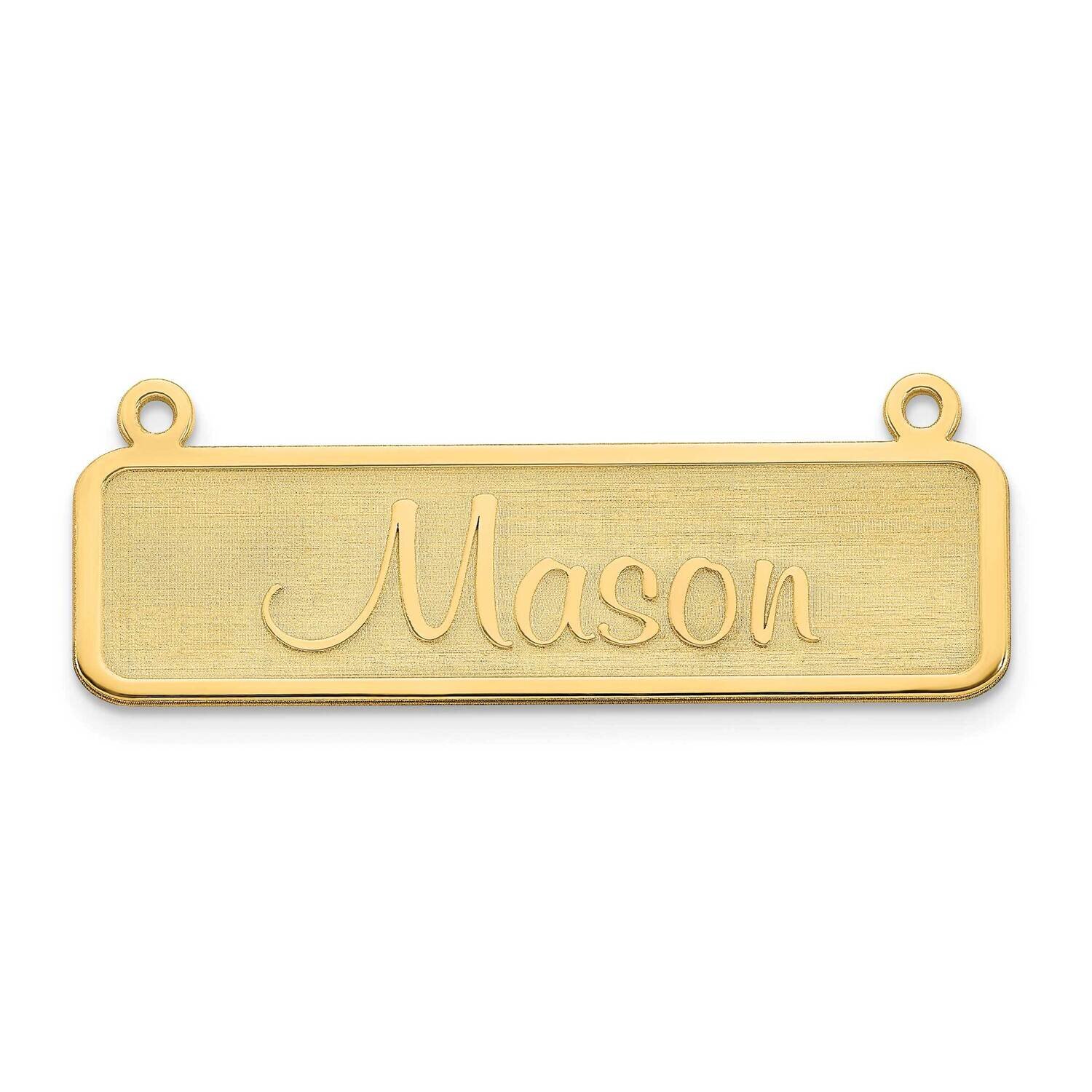 Satin Name Plate Bar Sterling Silver Gold-plated XNA82GP