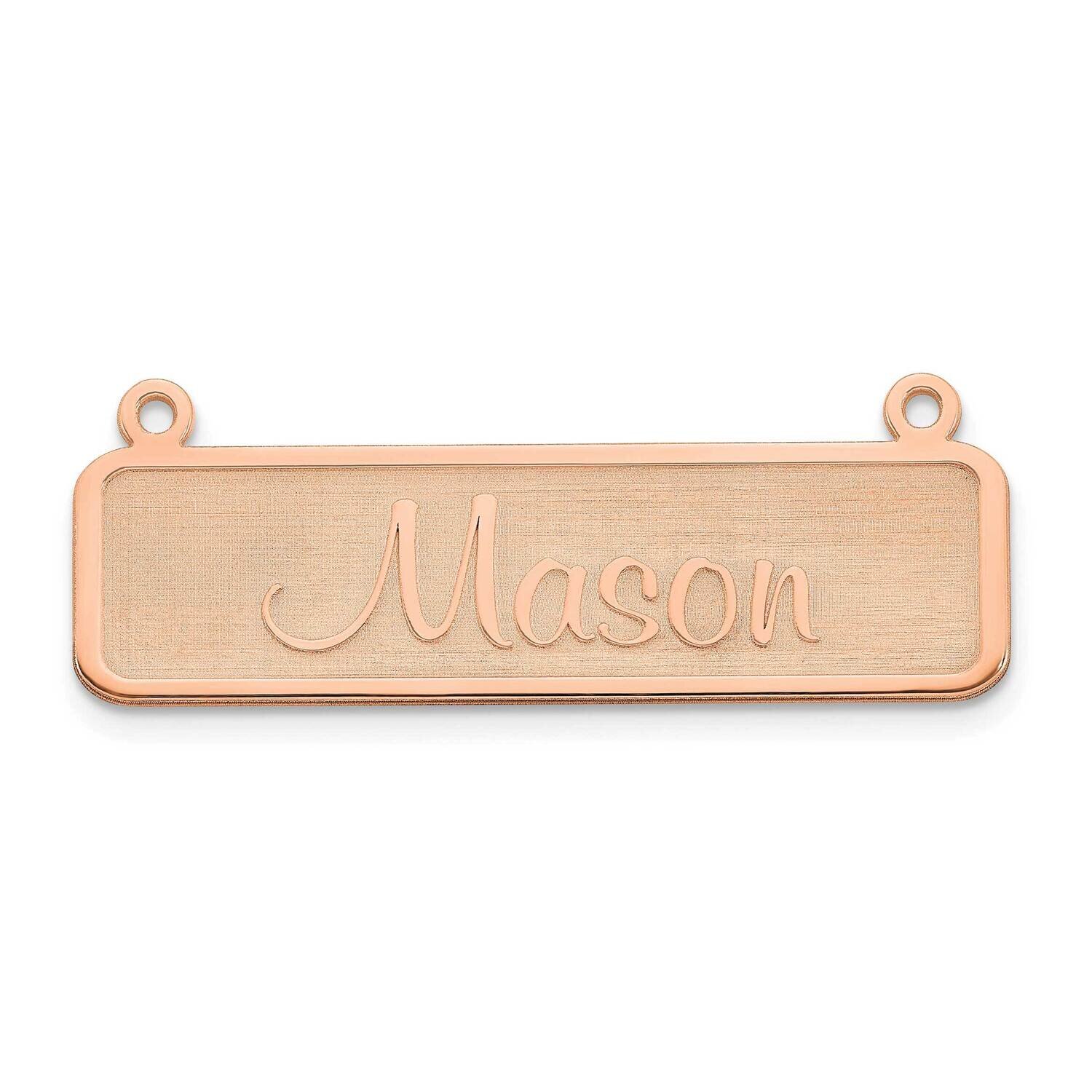 Satin Name Plate Bar Sterling Silver Rose-plated XNA82RP