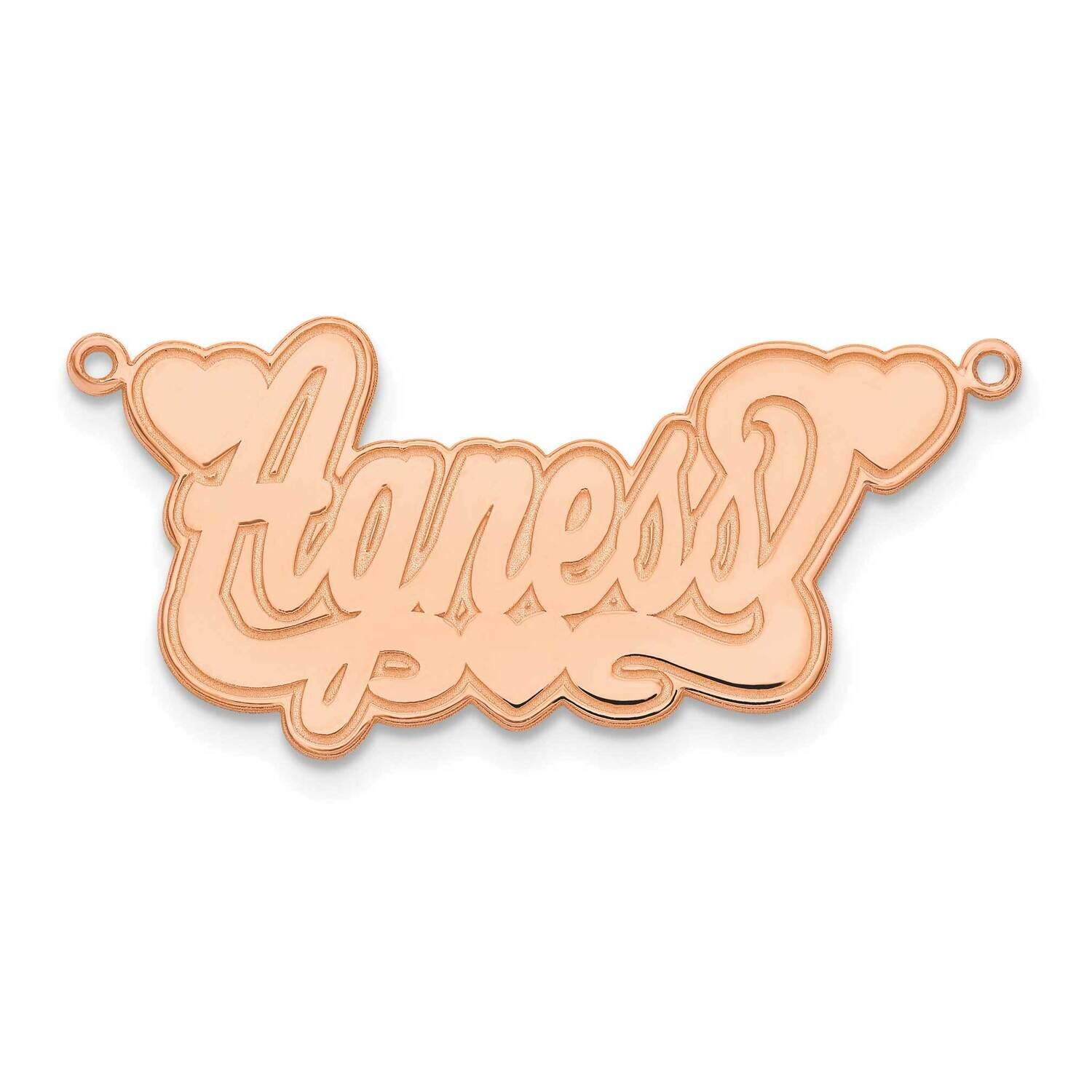 Etched Hearts Name Plate 14k Rose Gold XNA838R