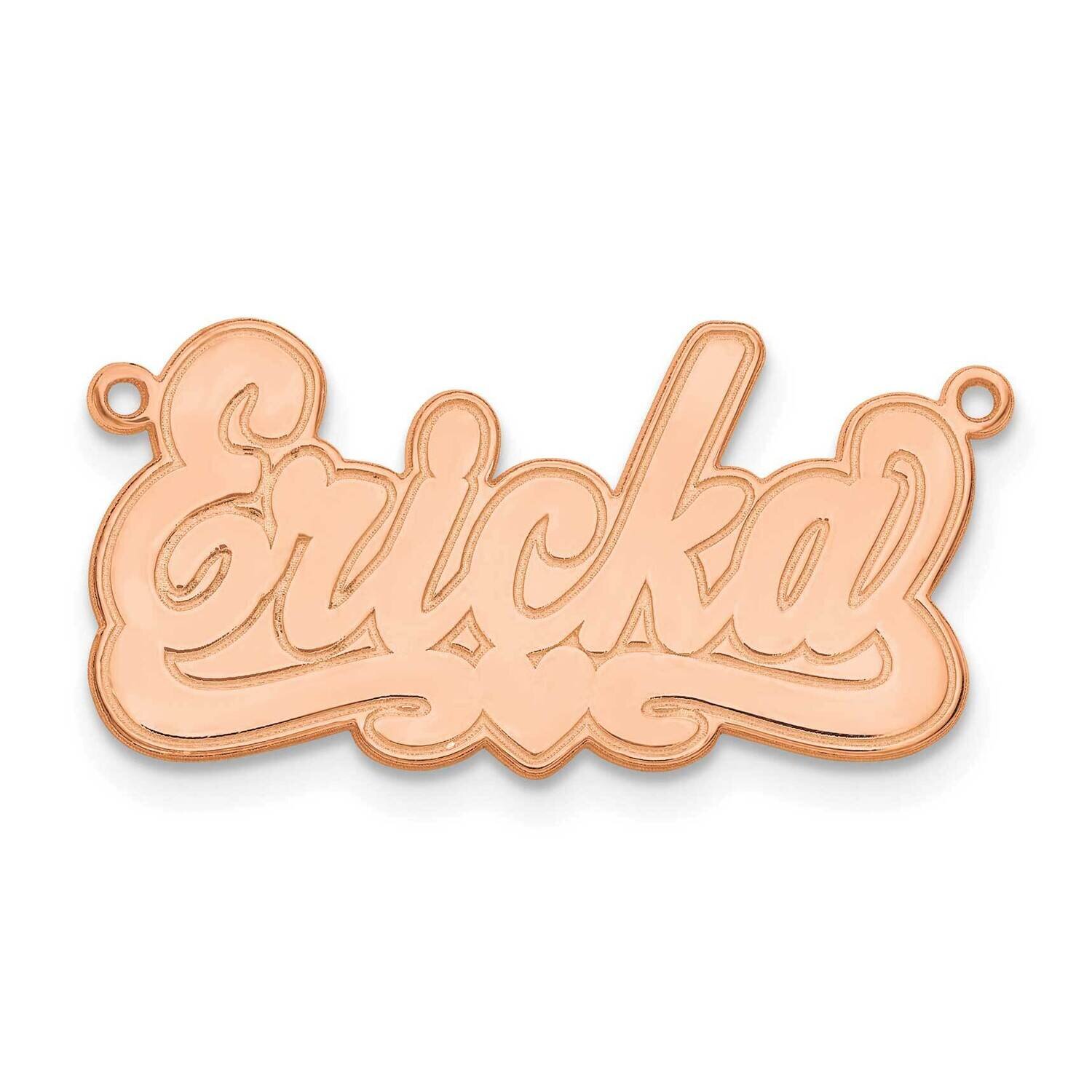 Etched Heart Name Plate 14k Rose Gold XNA840R
