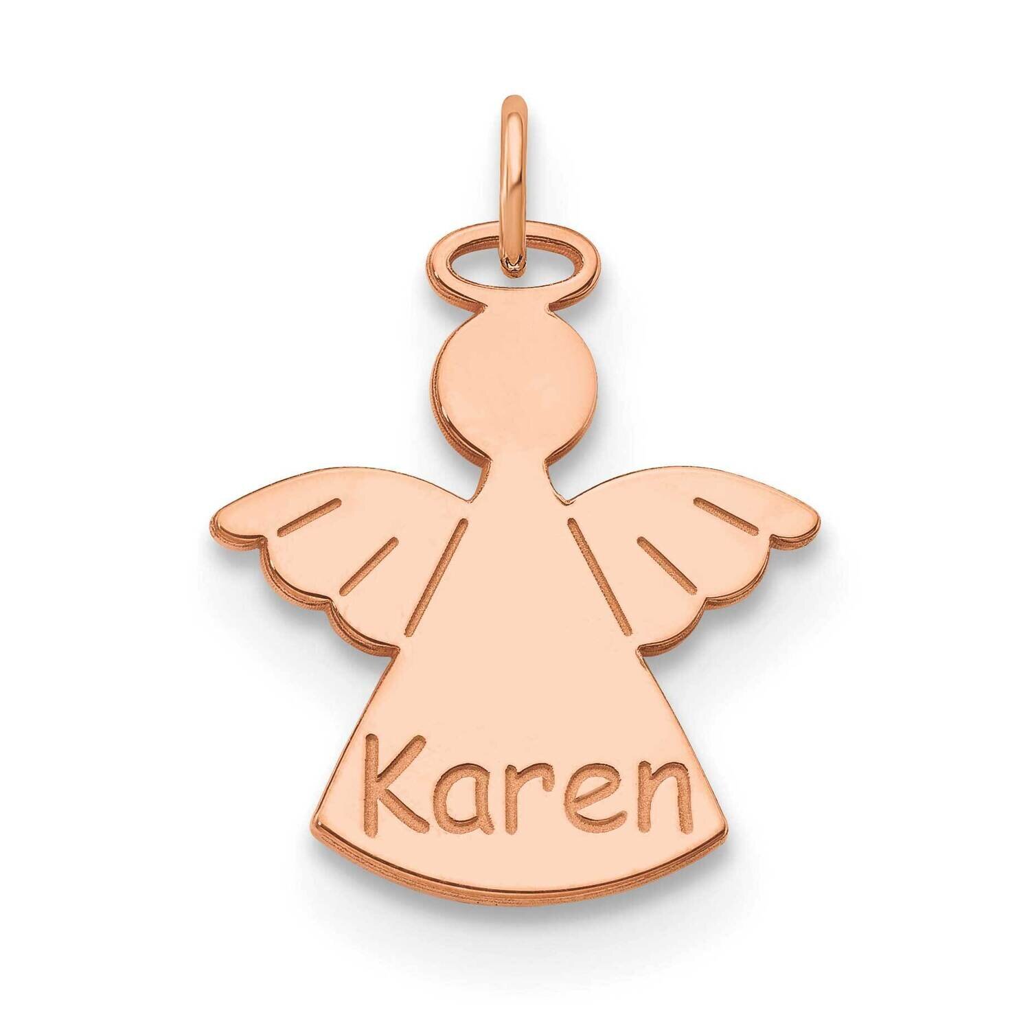 Personalized Angel Charm 14k Rose Gold XNA868R