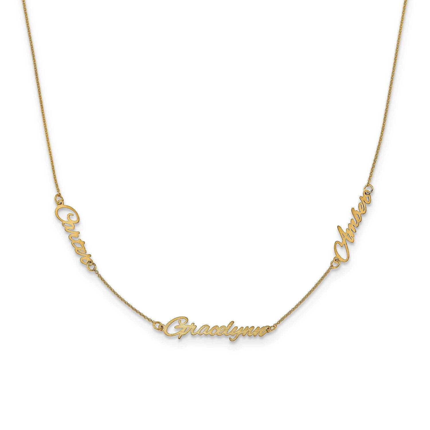 Brushed 3 Name Necklace Sterling Silver Gold-plated XNA879GP